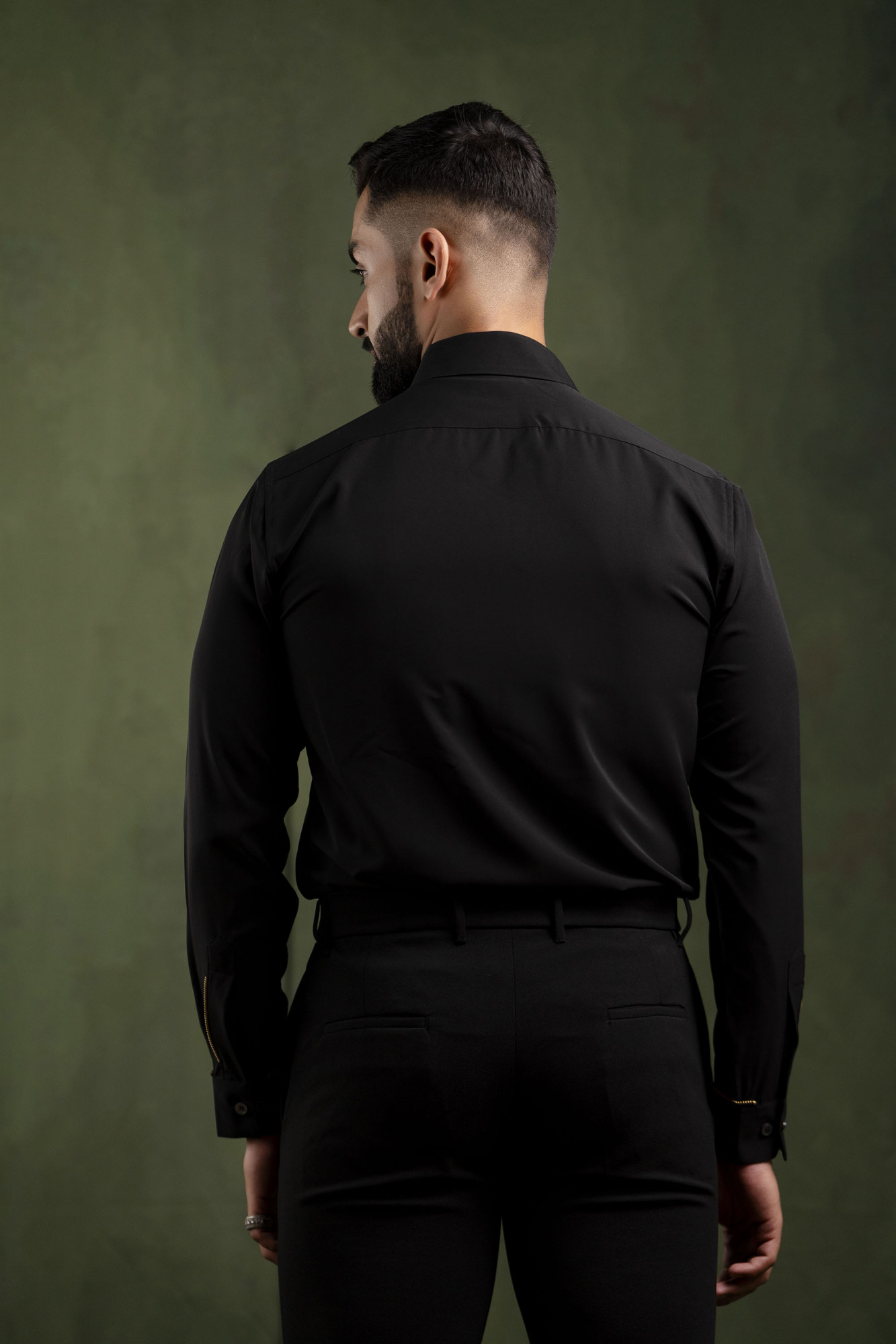 Gold Chained Shirt In Black