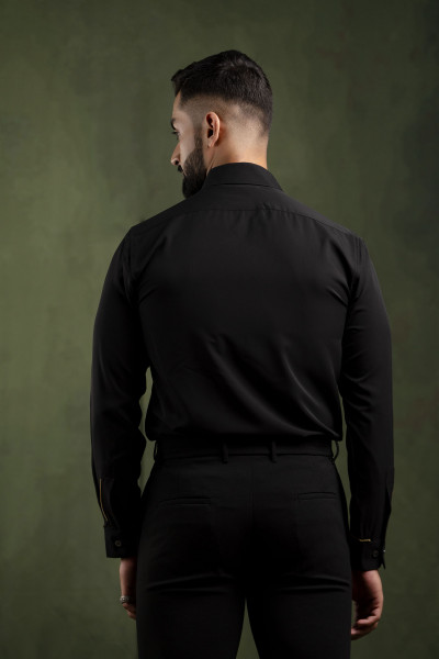 Gold Chained Shirt In Black