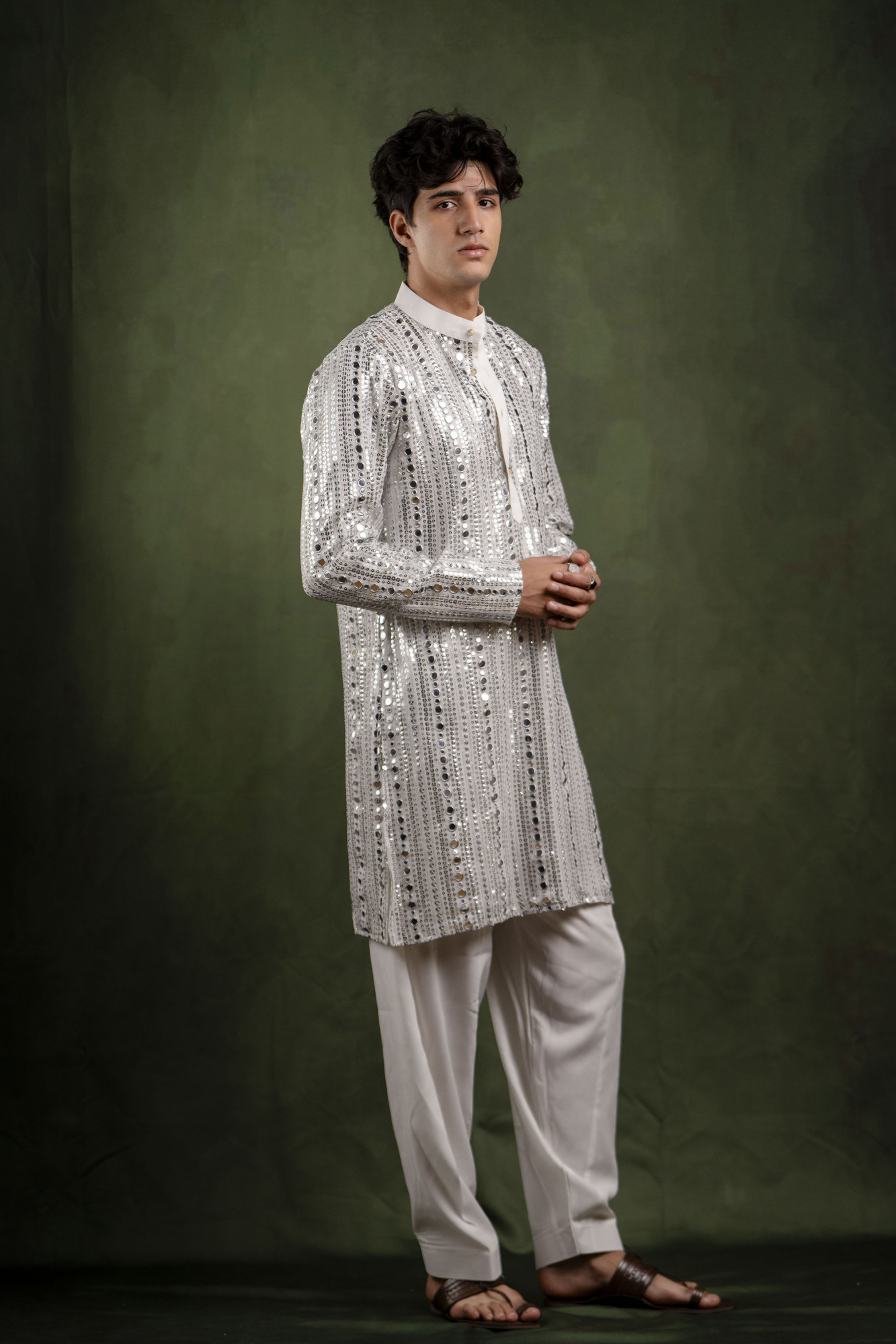 Mirror Kurta In Silver