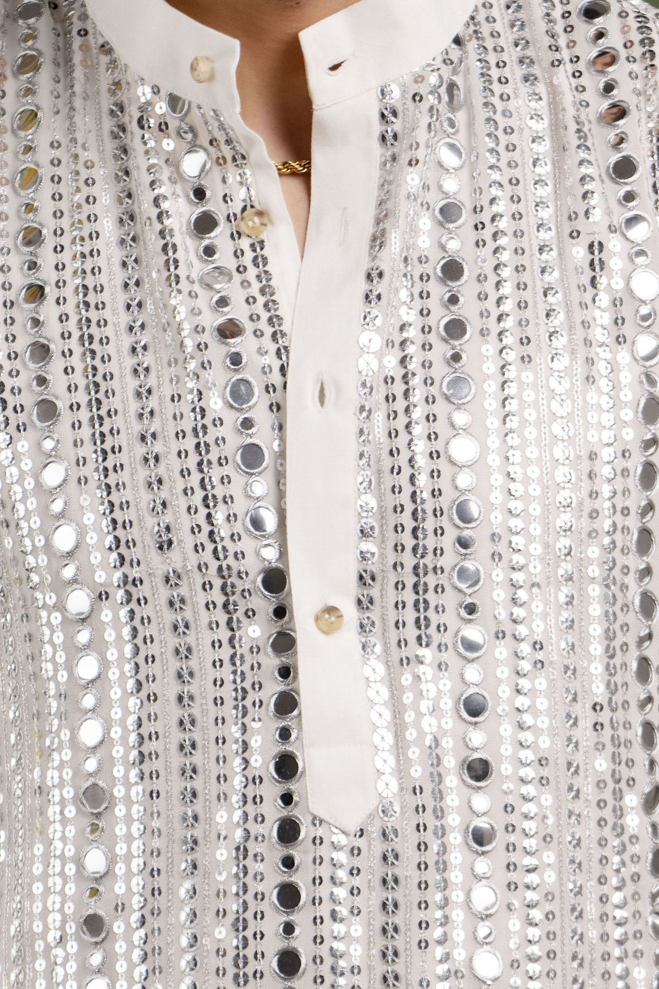 Mirror Kurta In Silver
