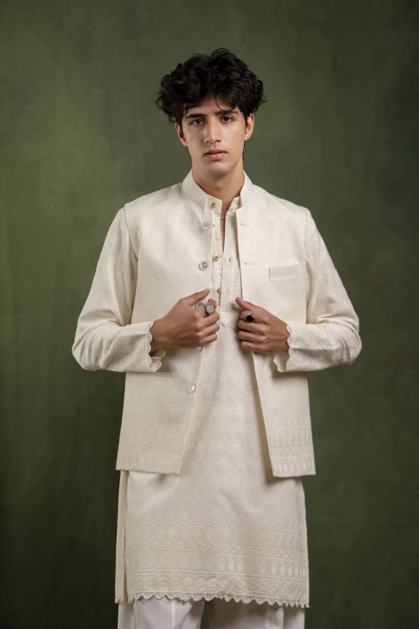 Embroidered Jacket In White