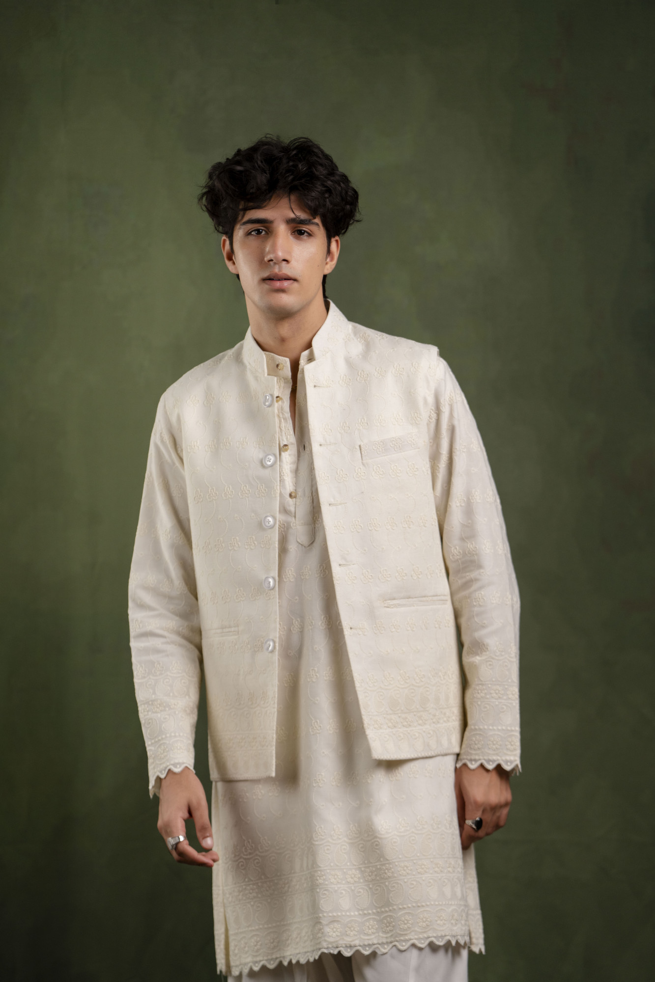 Embroidered Jacket In White