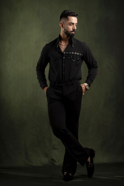D-Buckle Motif Shirt In Black