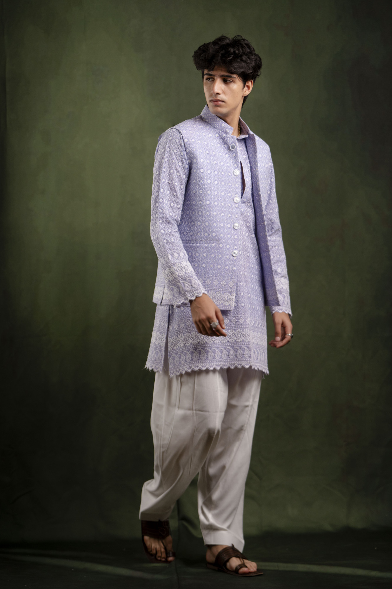 Embroidered Jacket In Lavender