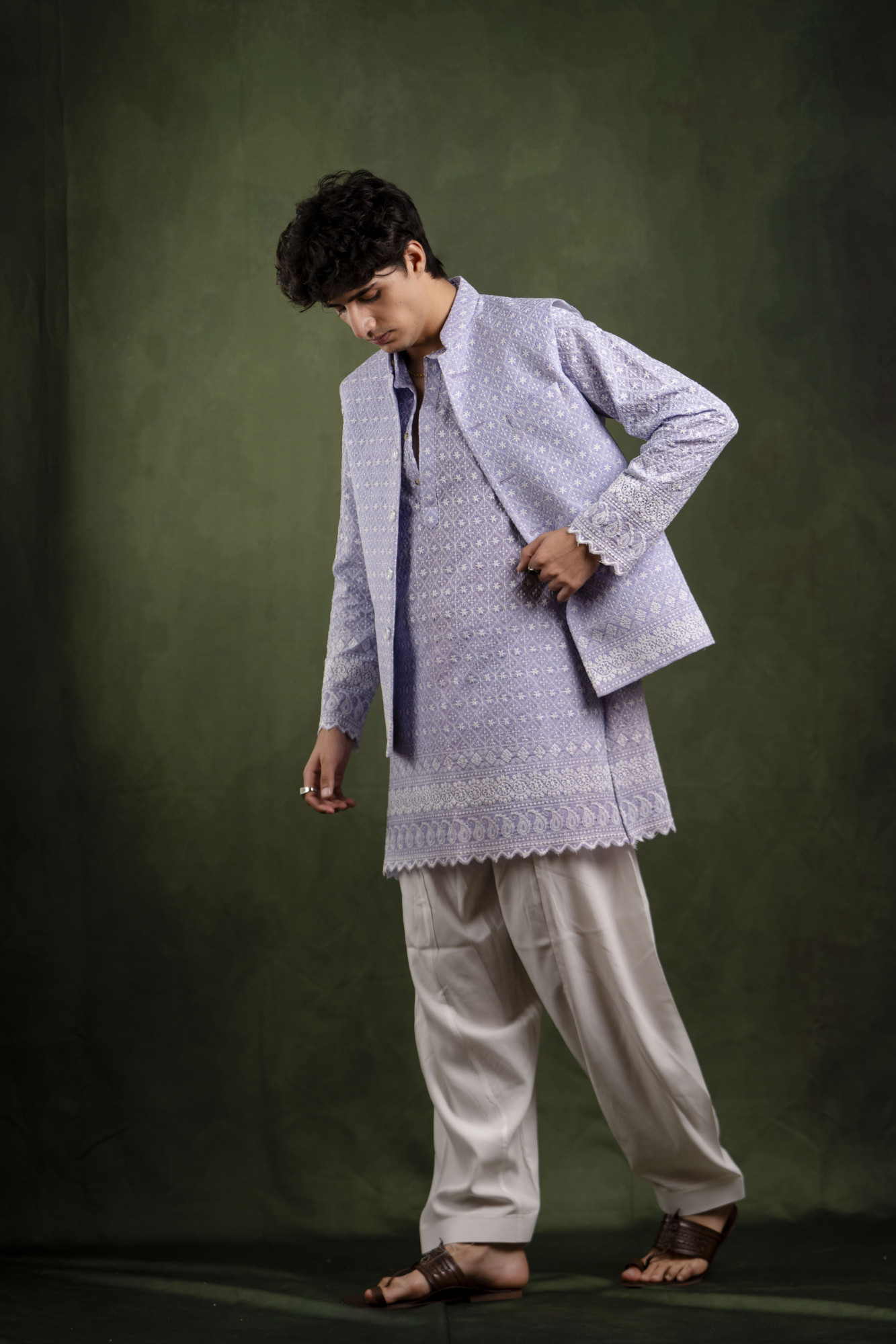 Embroidered Jacket In Lavender