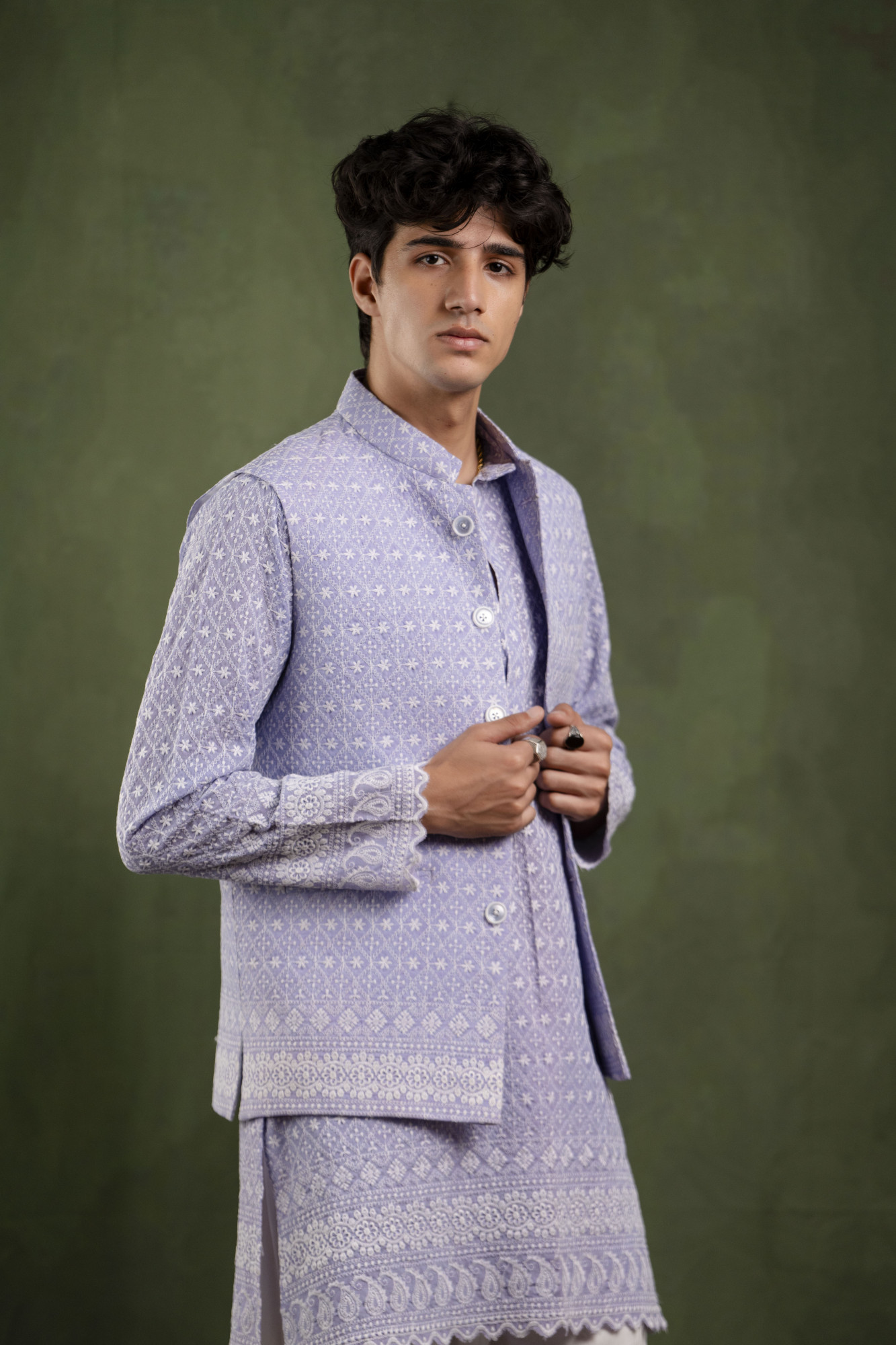 Embroidered Jacket In Lavender