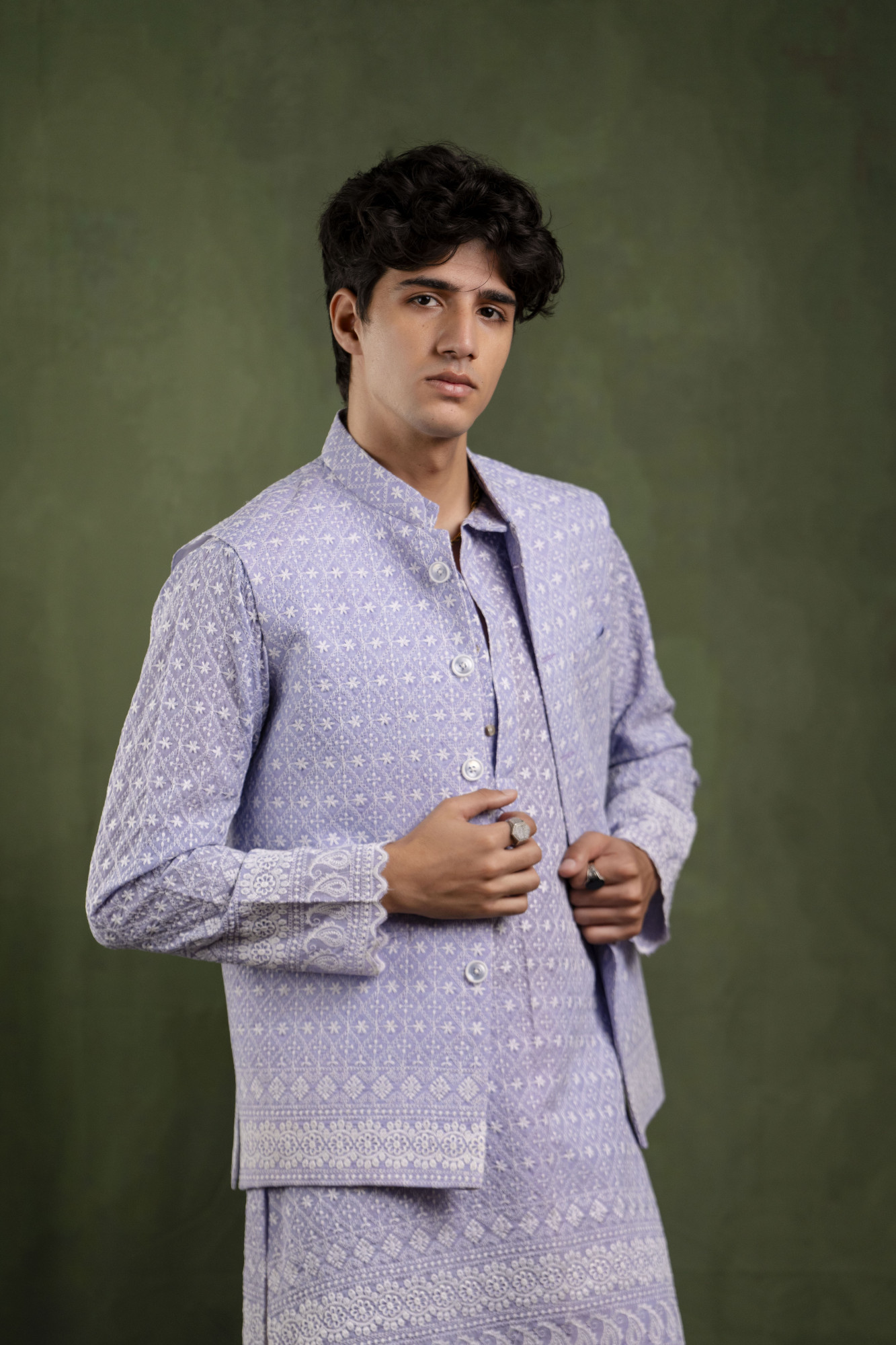 Embroidered Jacket In Lavender