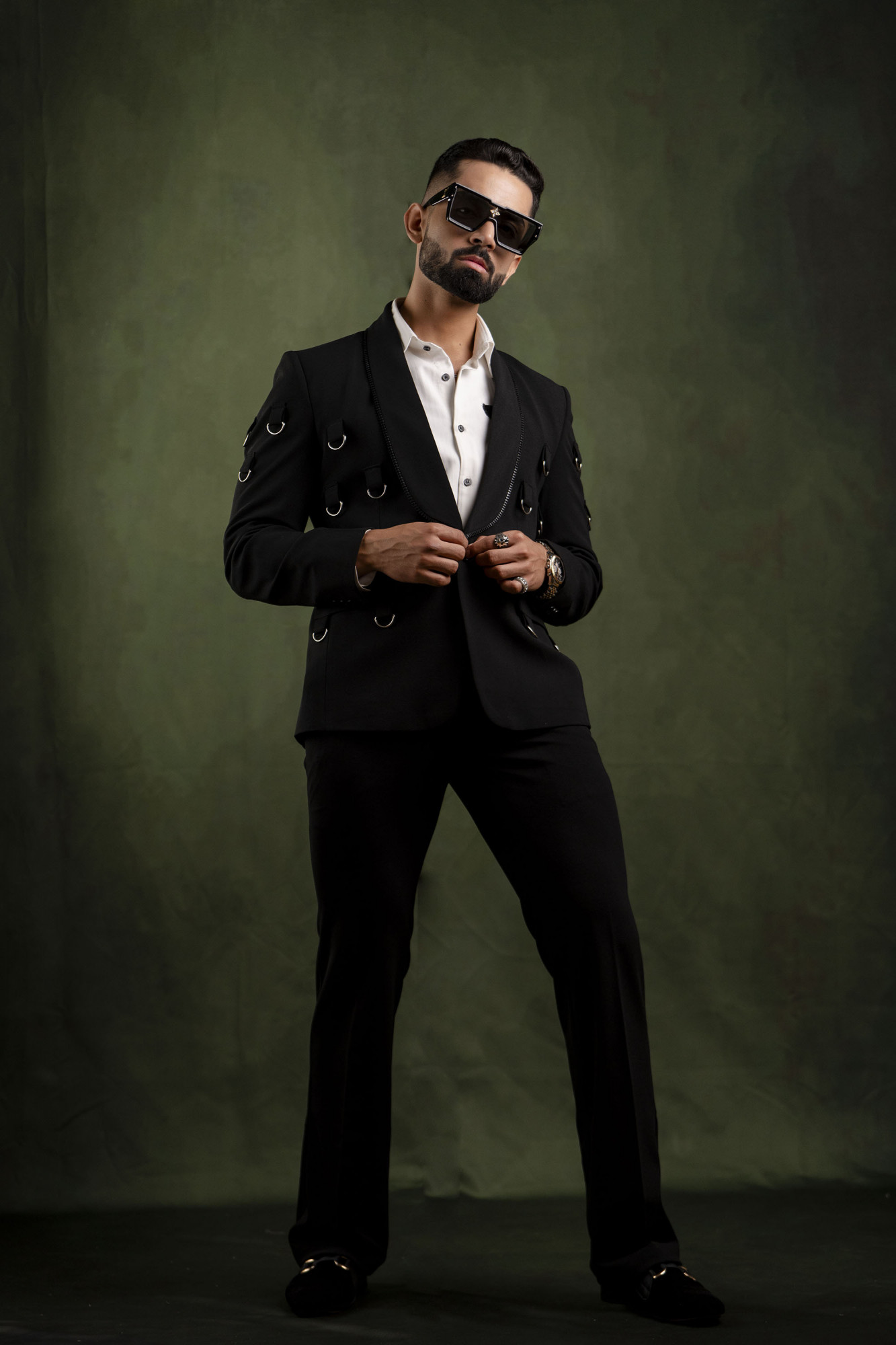 D-Buckle Tuxedo Blazer