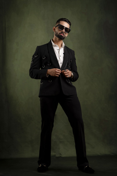 D-Buckle Tuxedo Blazer