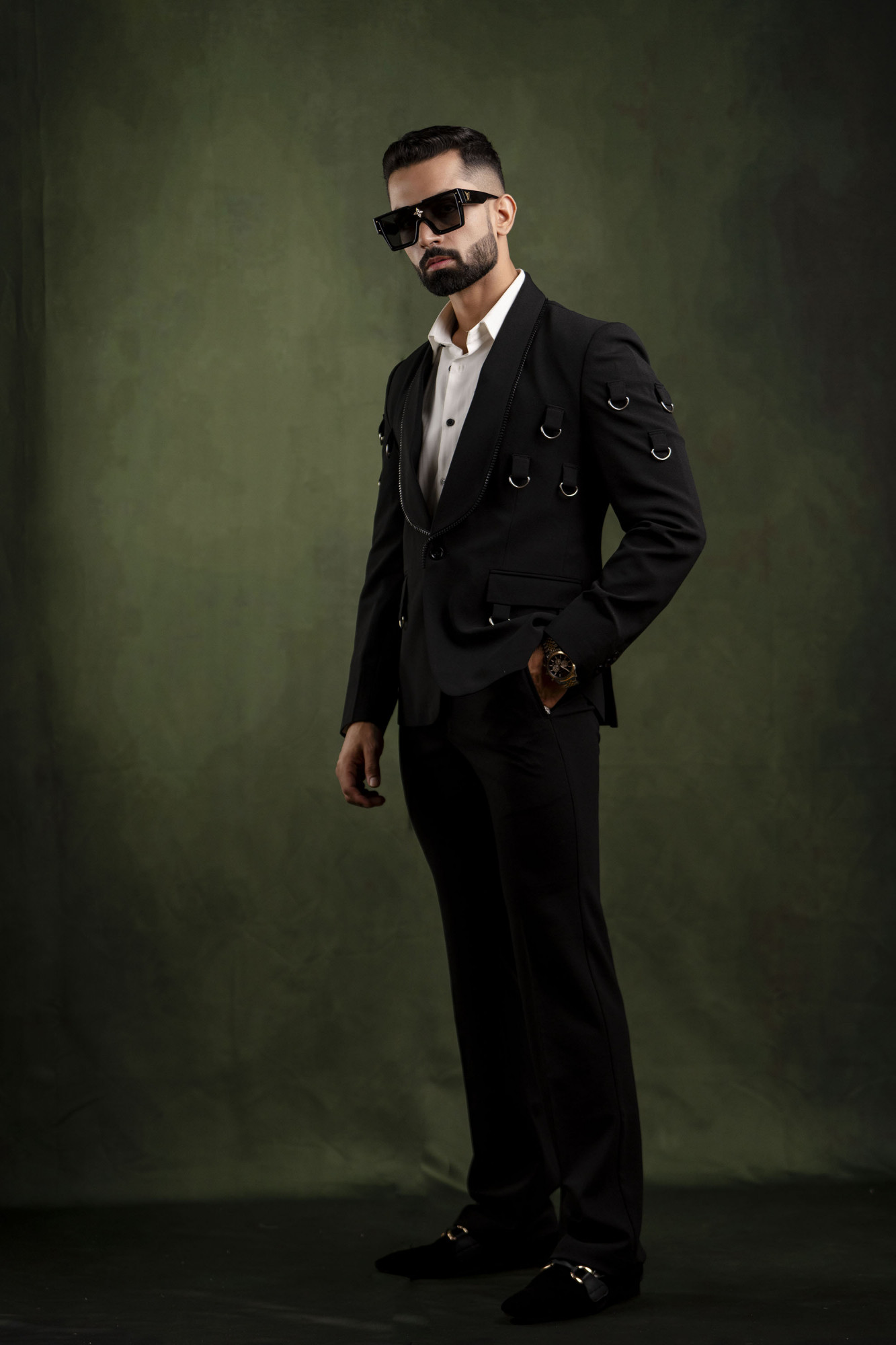 D-Buckle Tuxedo Blazer