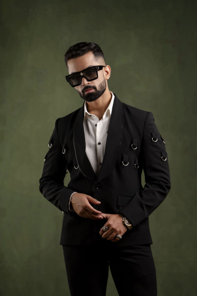 D-Buckle Tuxedo Blazer