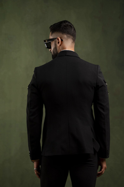 D-Buckle Tuxedo Blazer