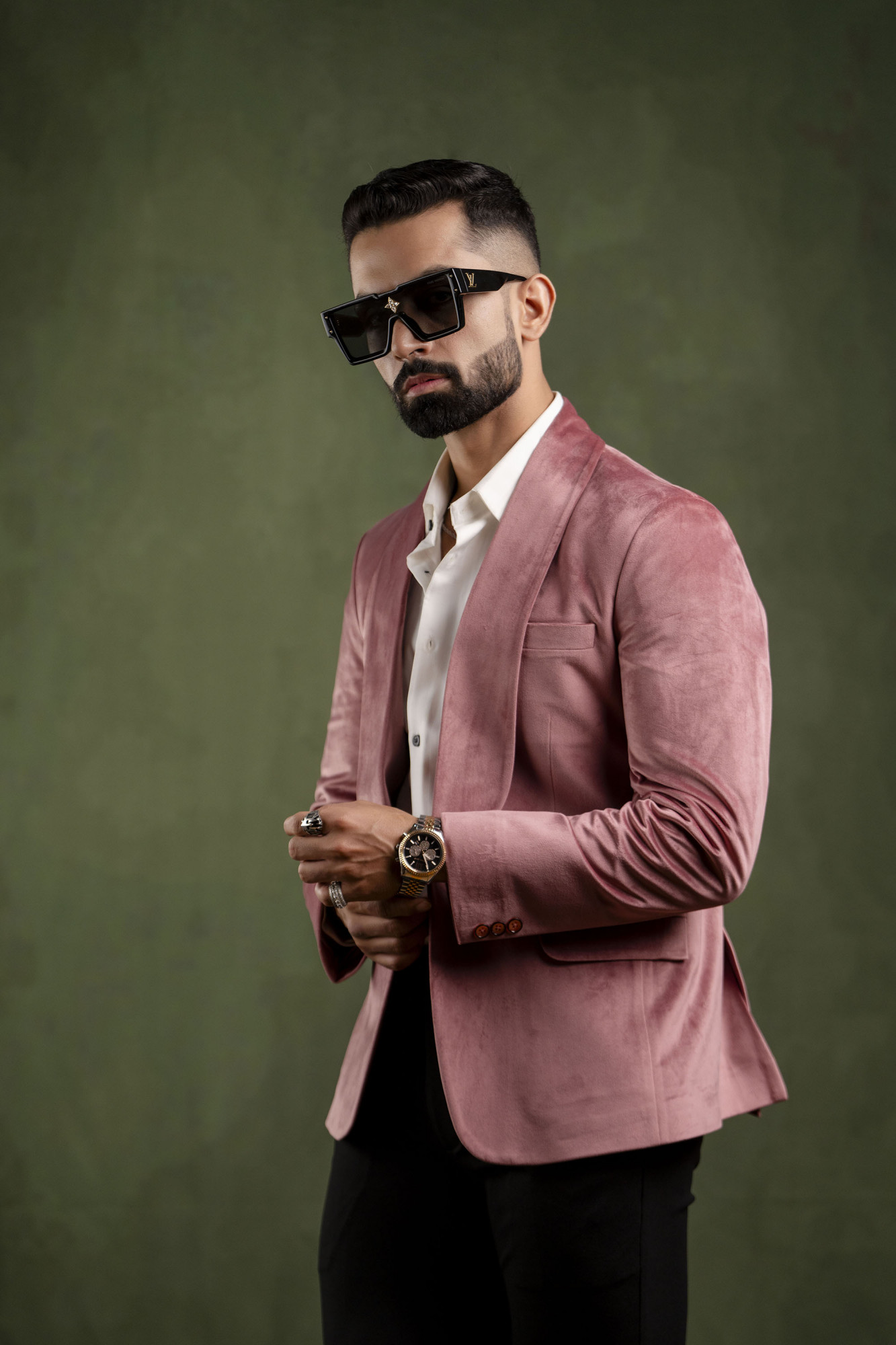 Pink Velvet Tuxedo Blazer