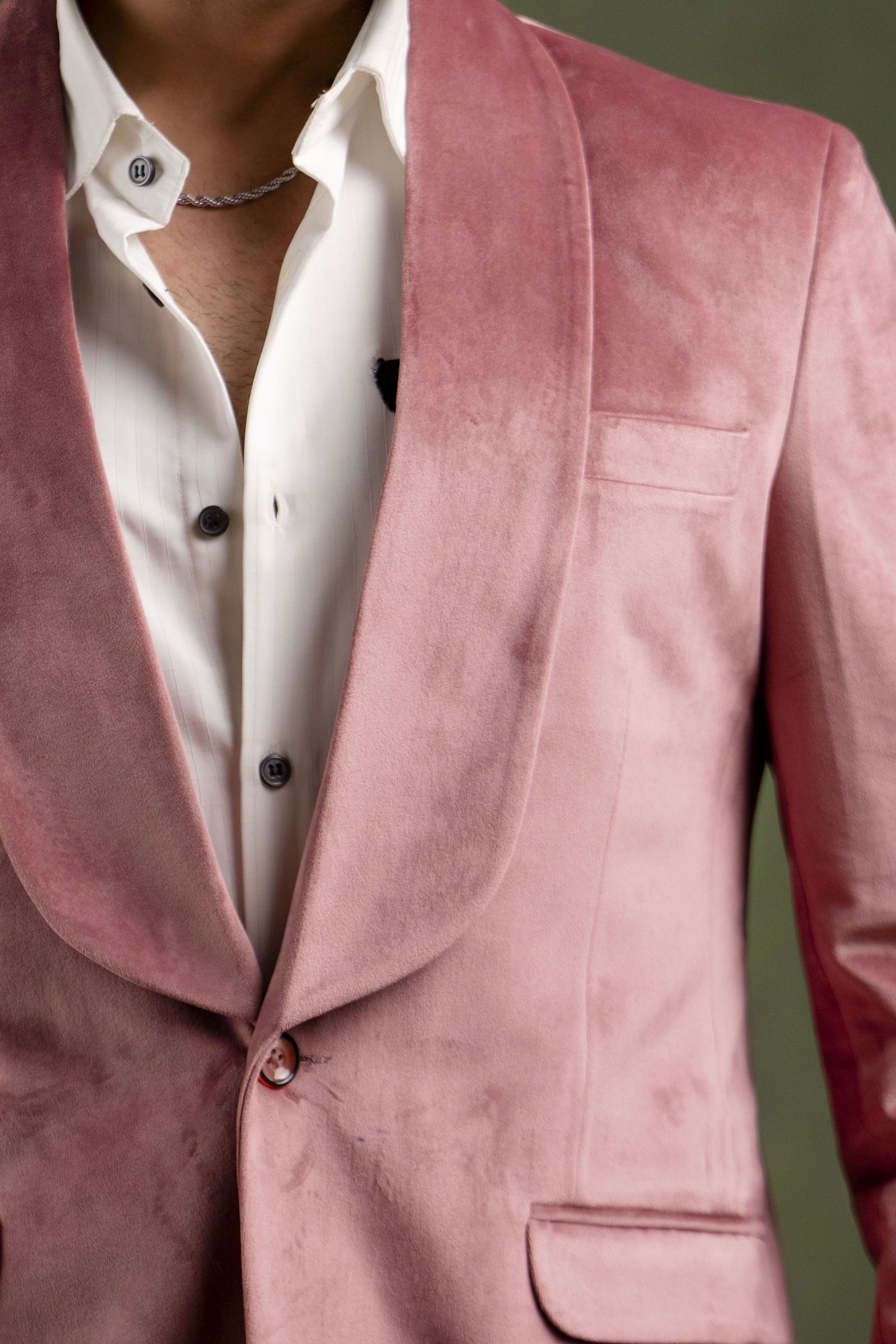 Pink Velvet Tuxedo Blazer