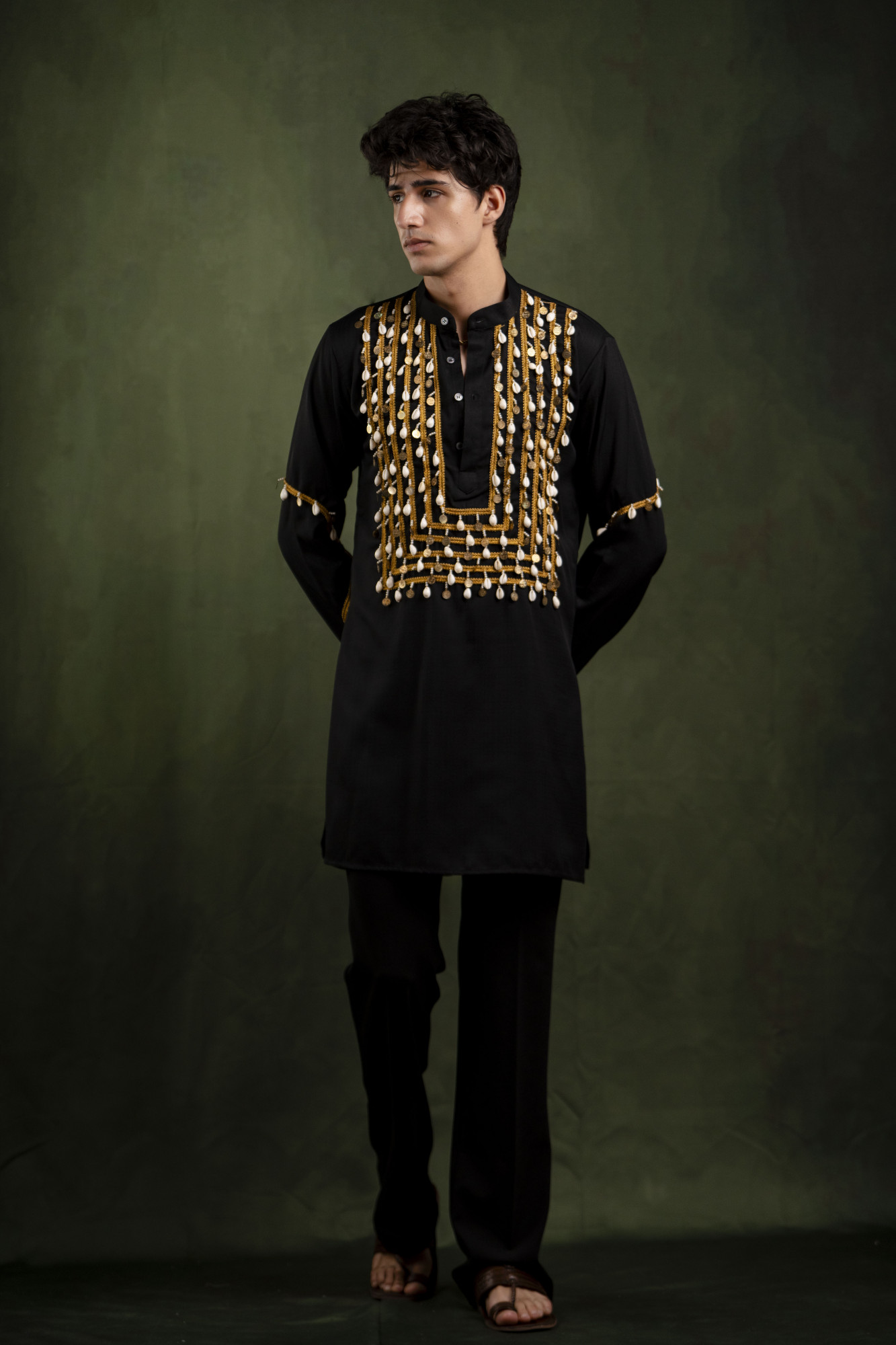 Boho Shell Neck laced Kurta