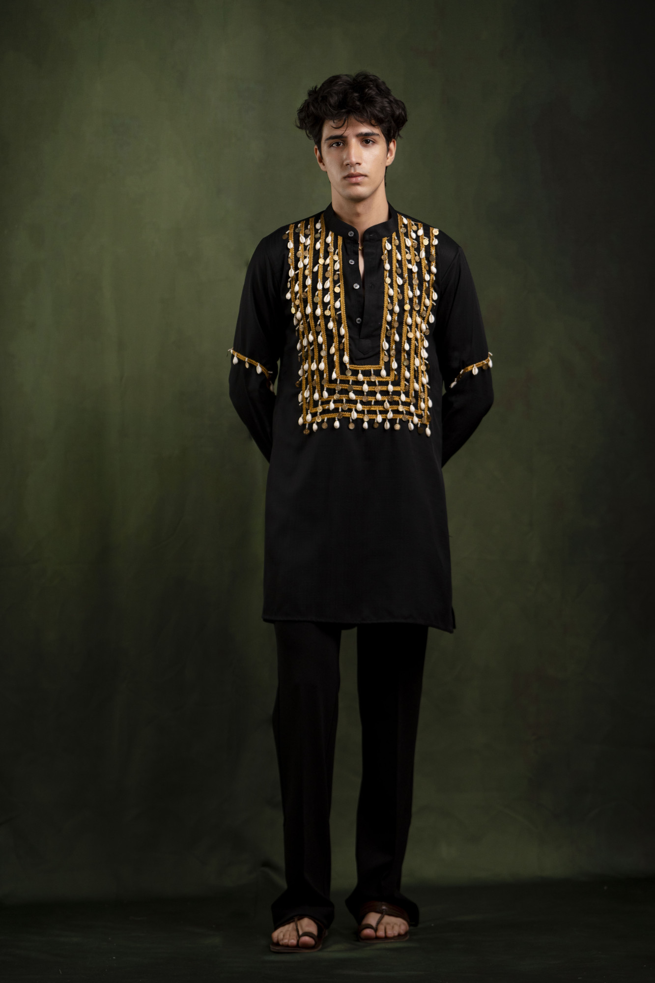 Boho Shell Neck laced Kurta