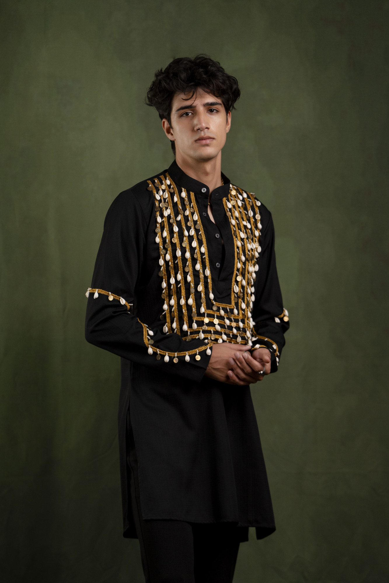 Boho Shell Neck laced Kurta