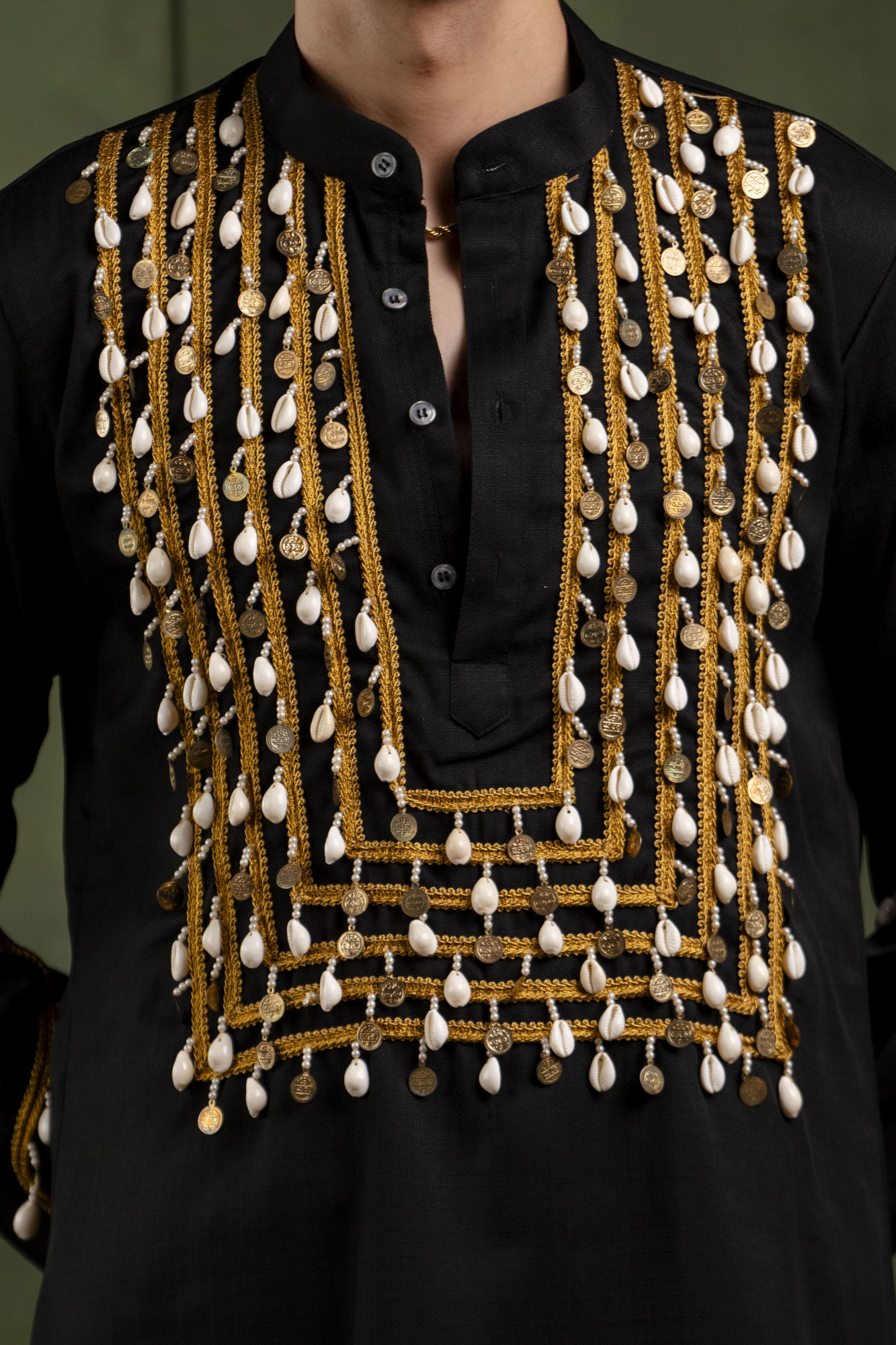 Boho Shell Neck laced Kurta