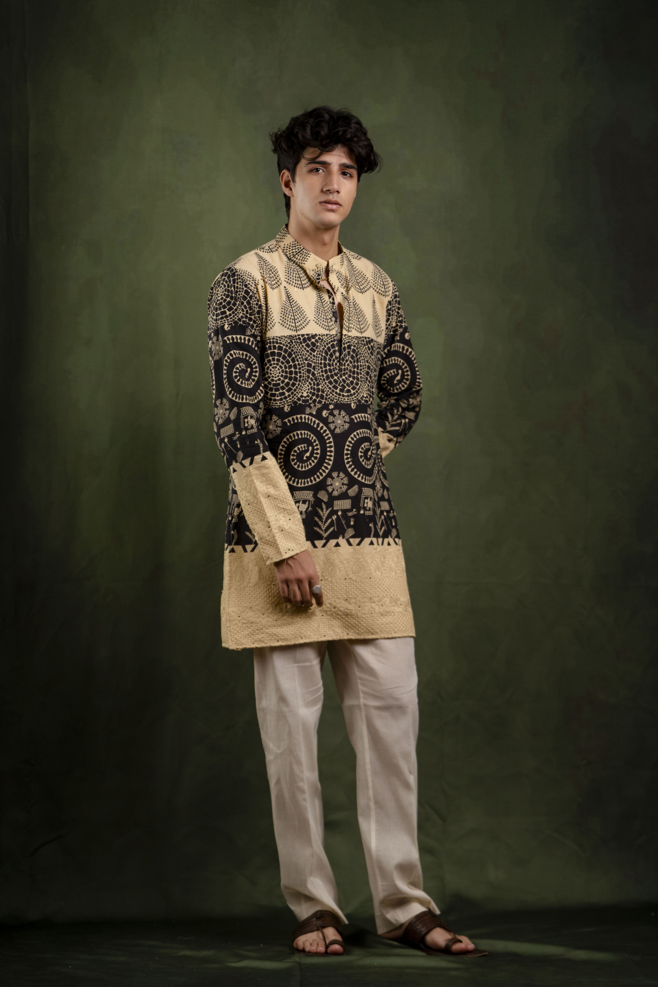 Printed Urban Leaf Kurta