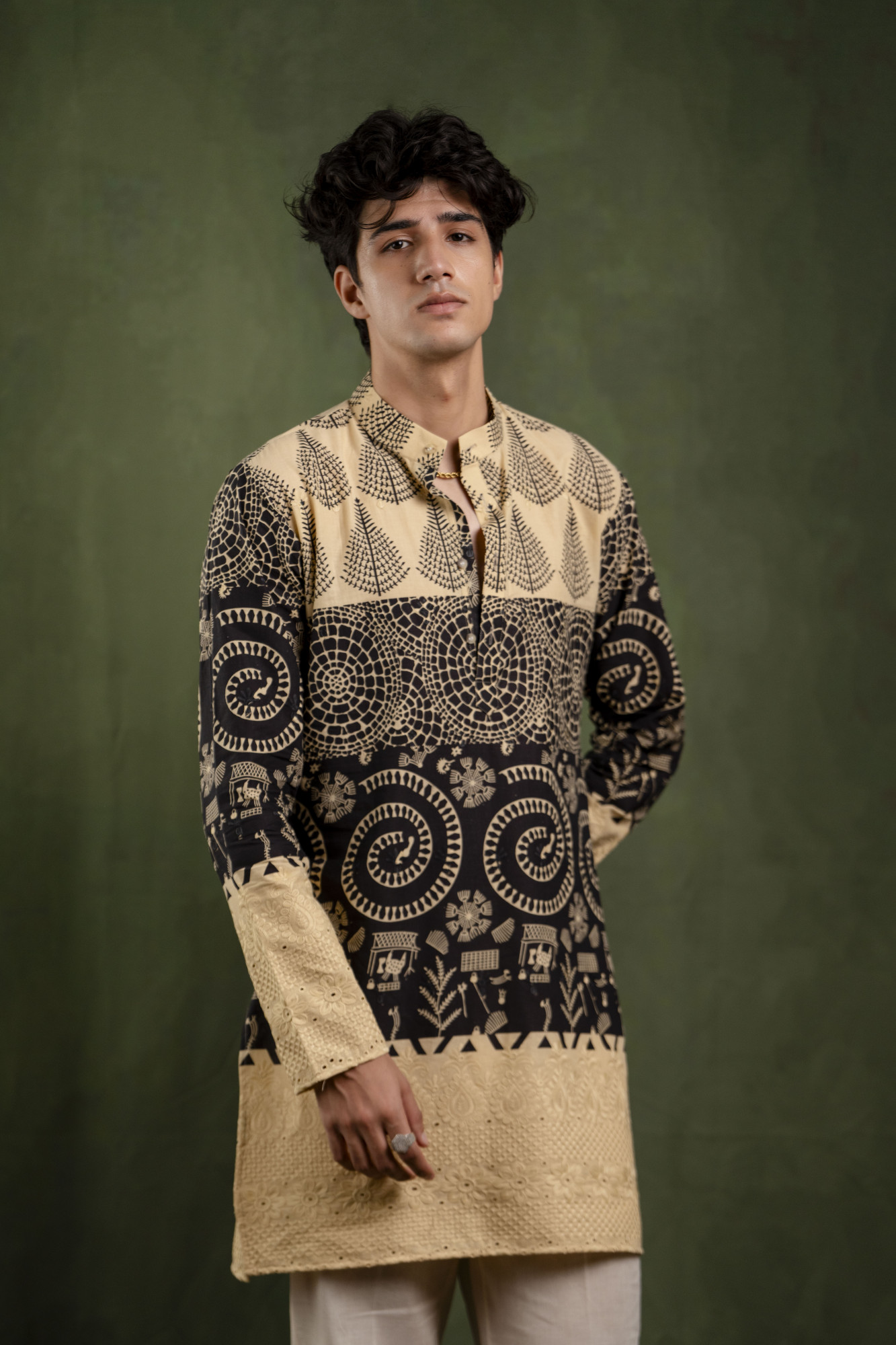 Printed Urban Leaf Kurta