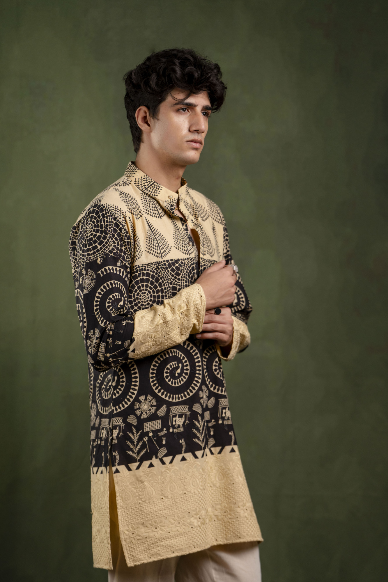 Printed Urban Leaf Kurta