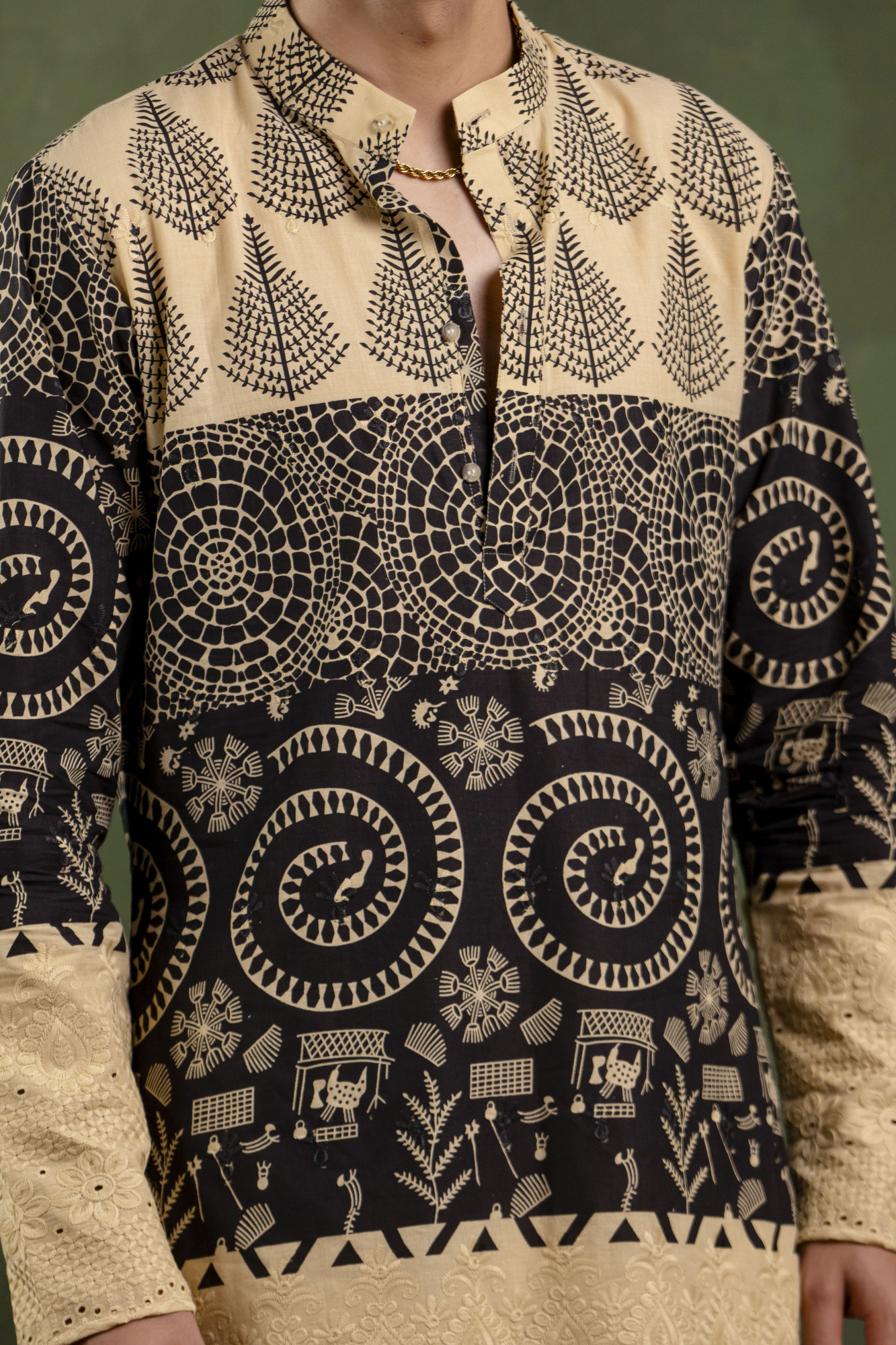 Printed Urban Leaf Kurta