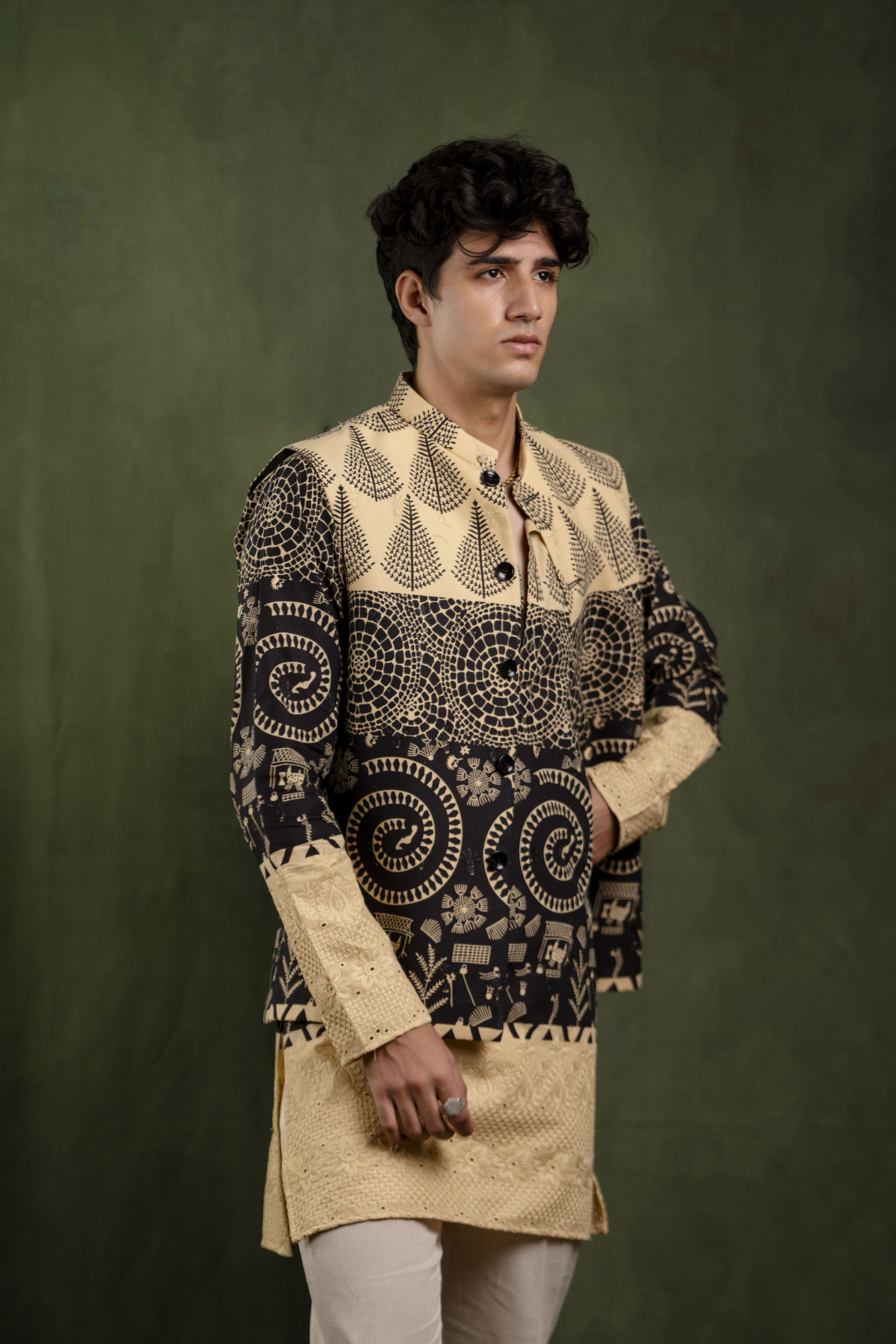 Printed Urban Leaf Jacket