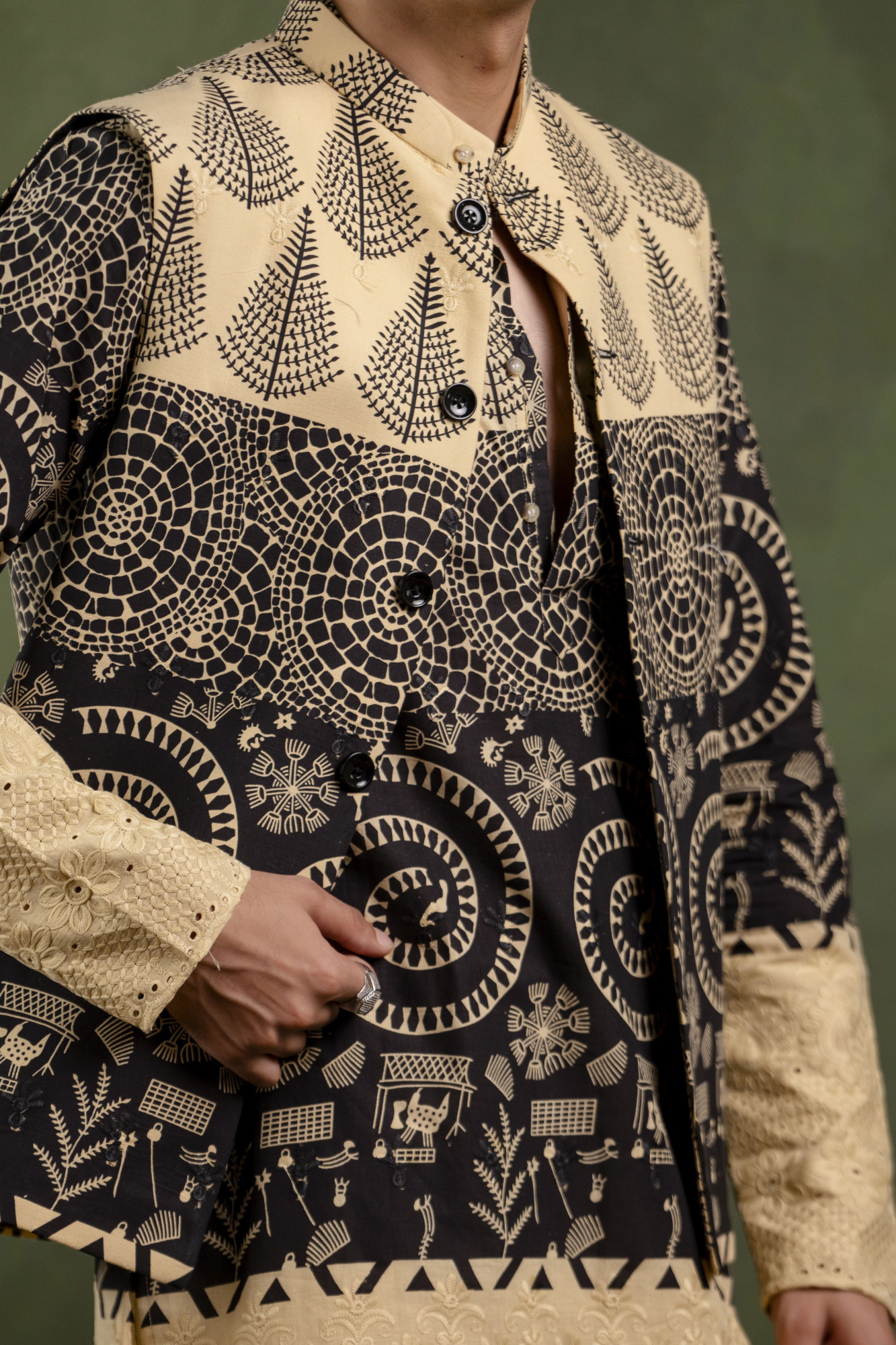 Printed Urban Leaf Jacket