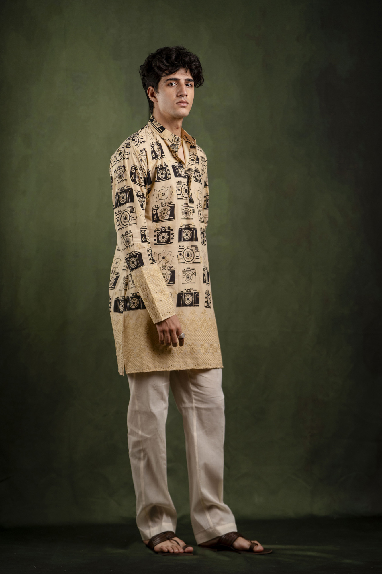 Camera Print Kurta