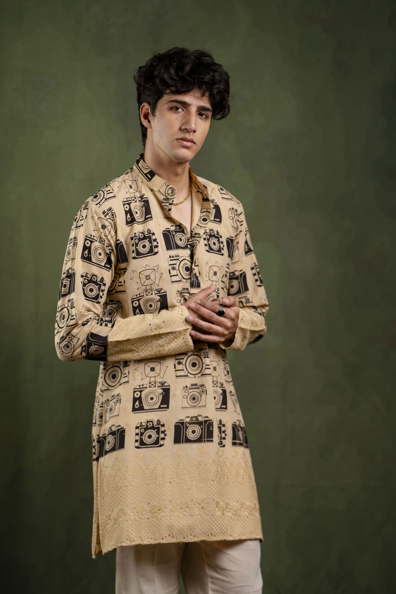 Camera Print Kurta