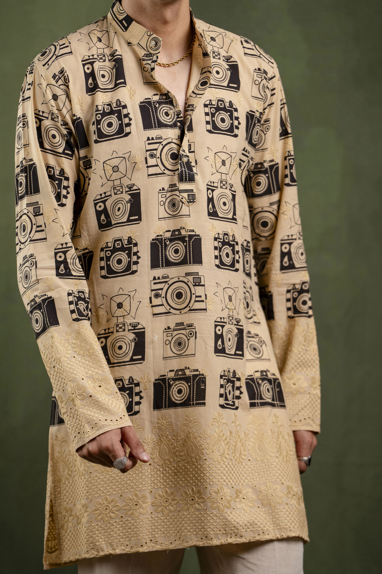 Camera Print Kurta
