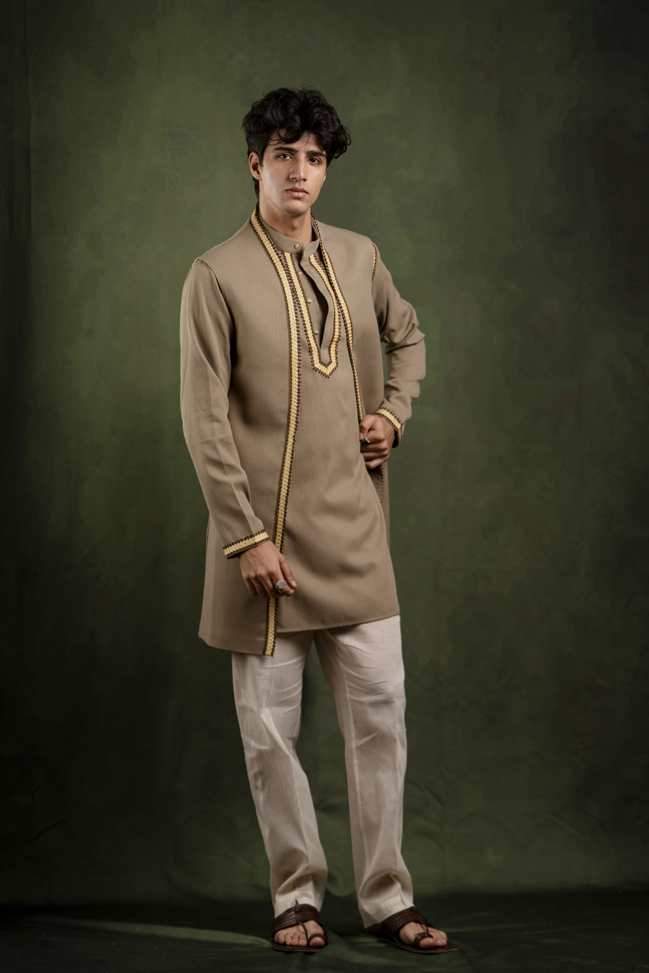 Border Laced Open Jacket