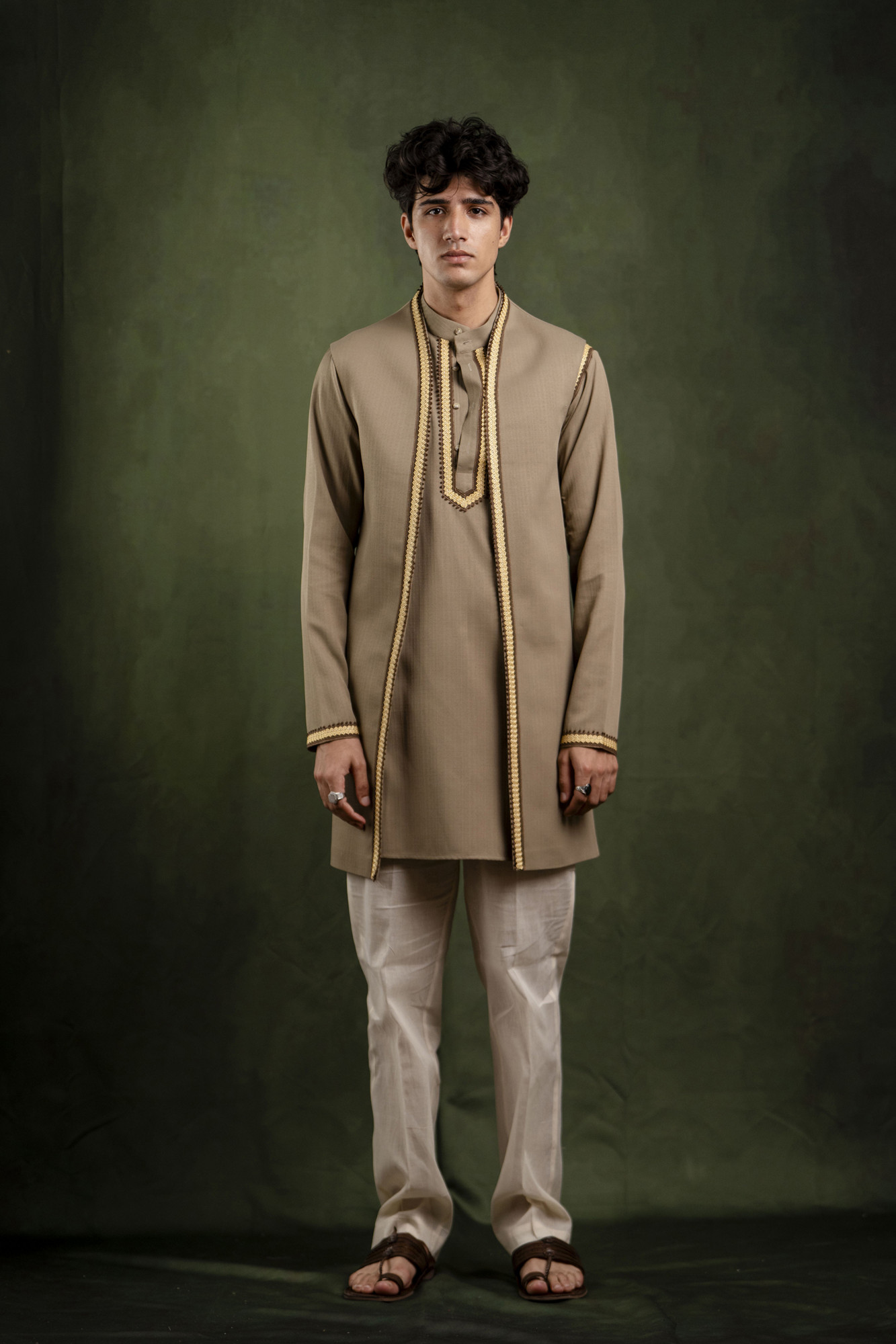 Border Laced Open Jacket