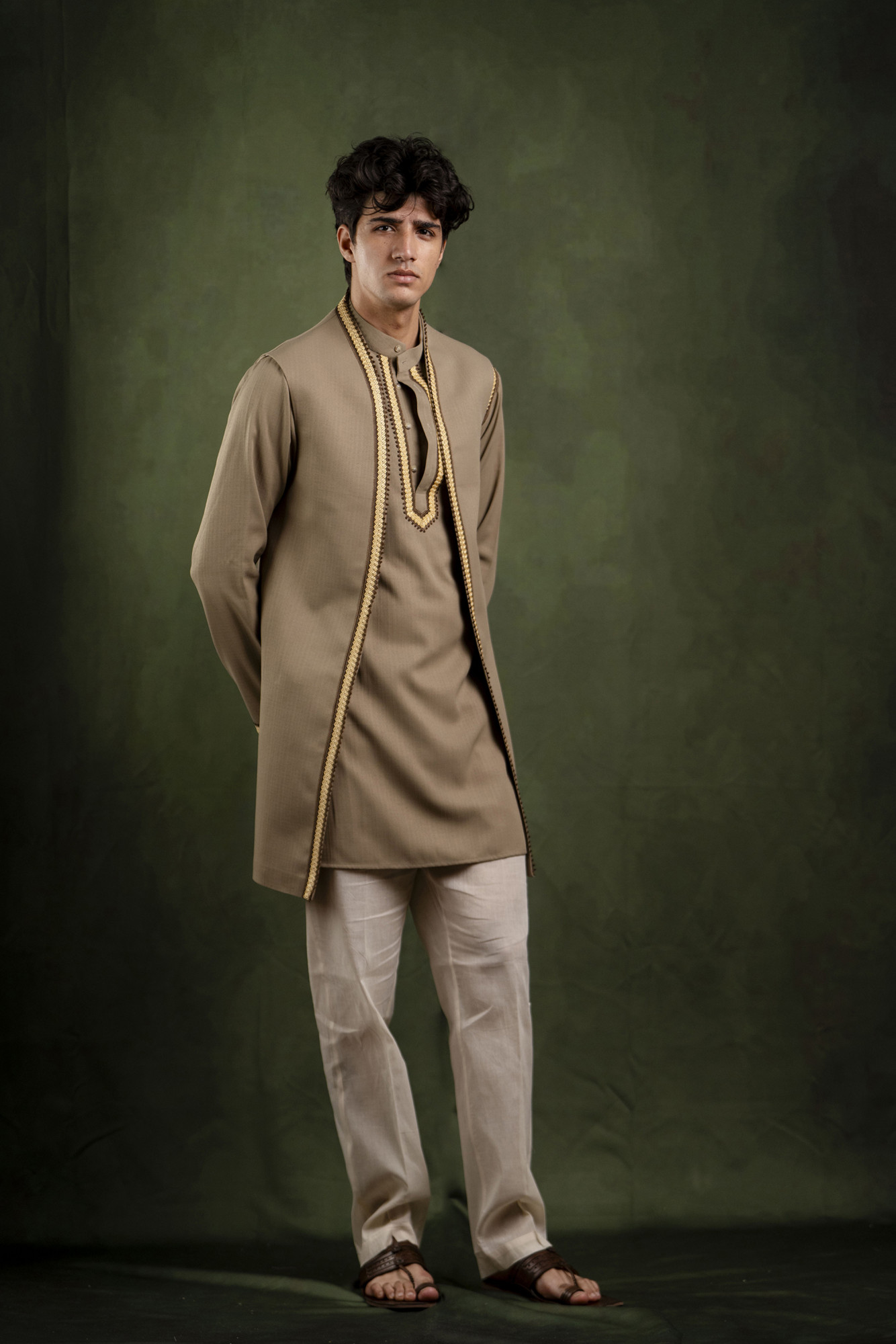 Border Laced Open Jacket