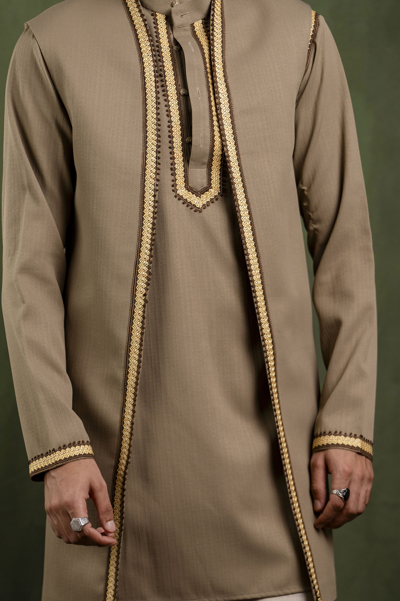 Border Laced Open Jacket