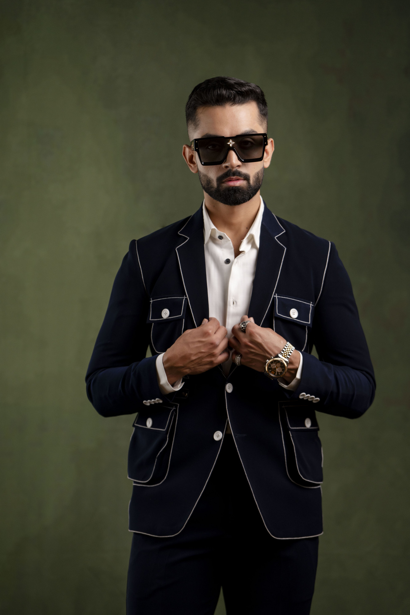 Threaded Blazer In Blue