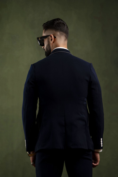 Threaded Blazer In Blue