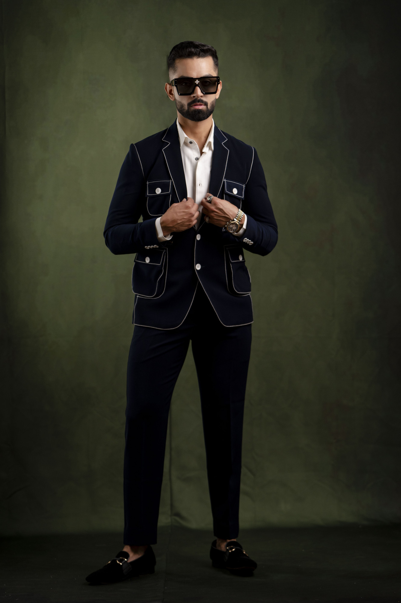 Threaded Blazer In Blue