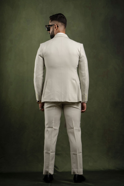 Off Green Belted Tuxedo Blazer