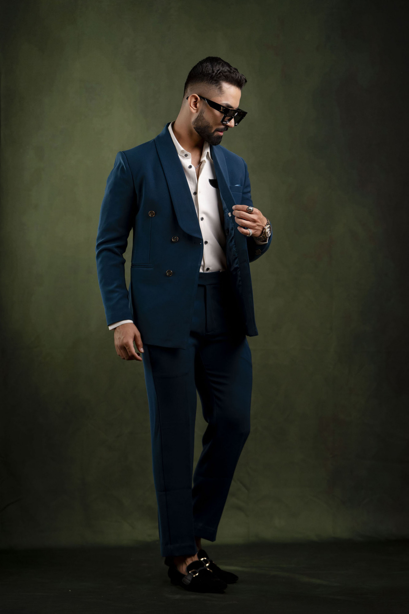 Tericott Blazer In Teal