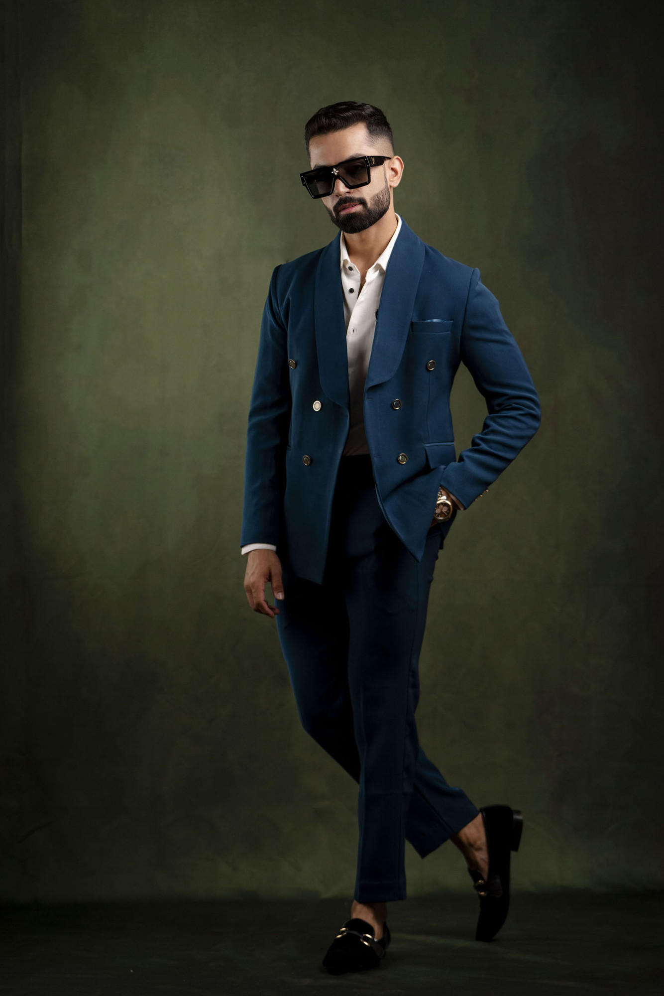 Tericott Blazer In Teal