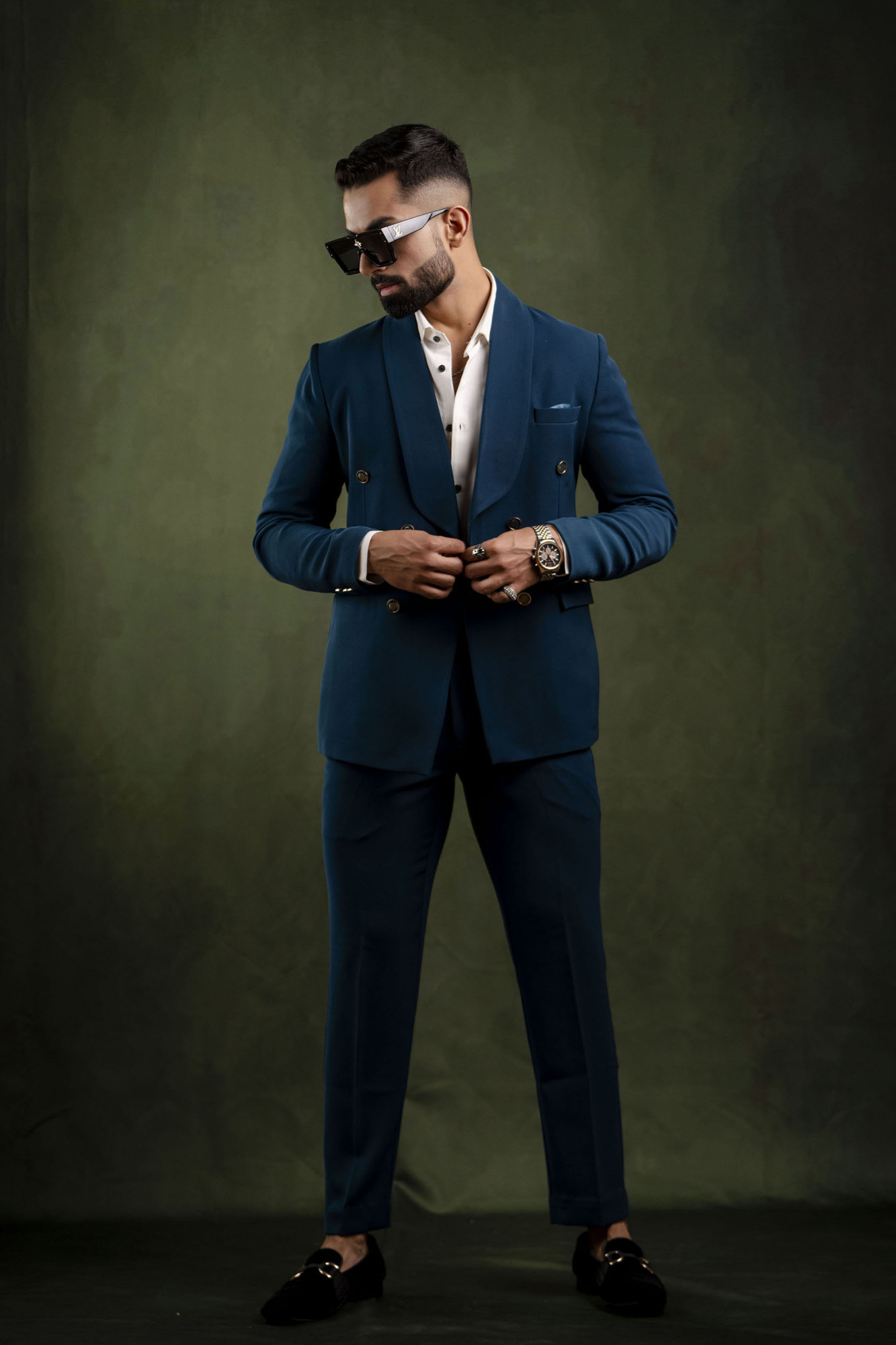 Tericott Blazer In Teal