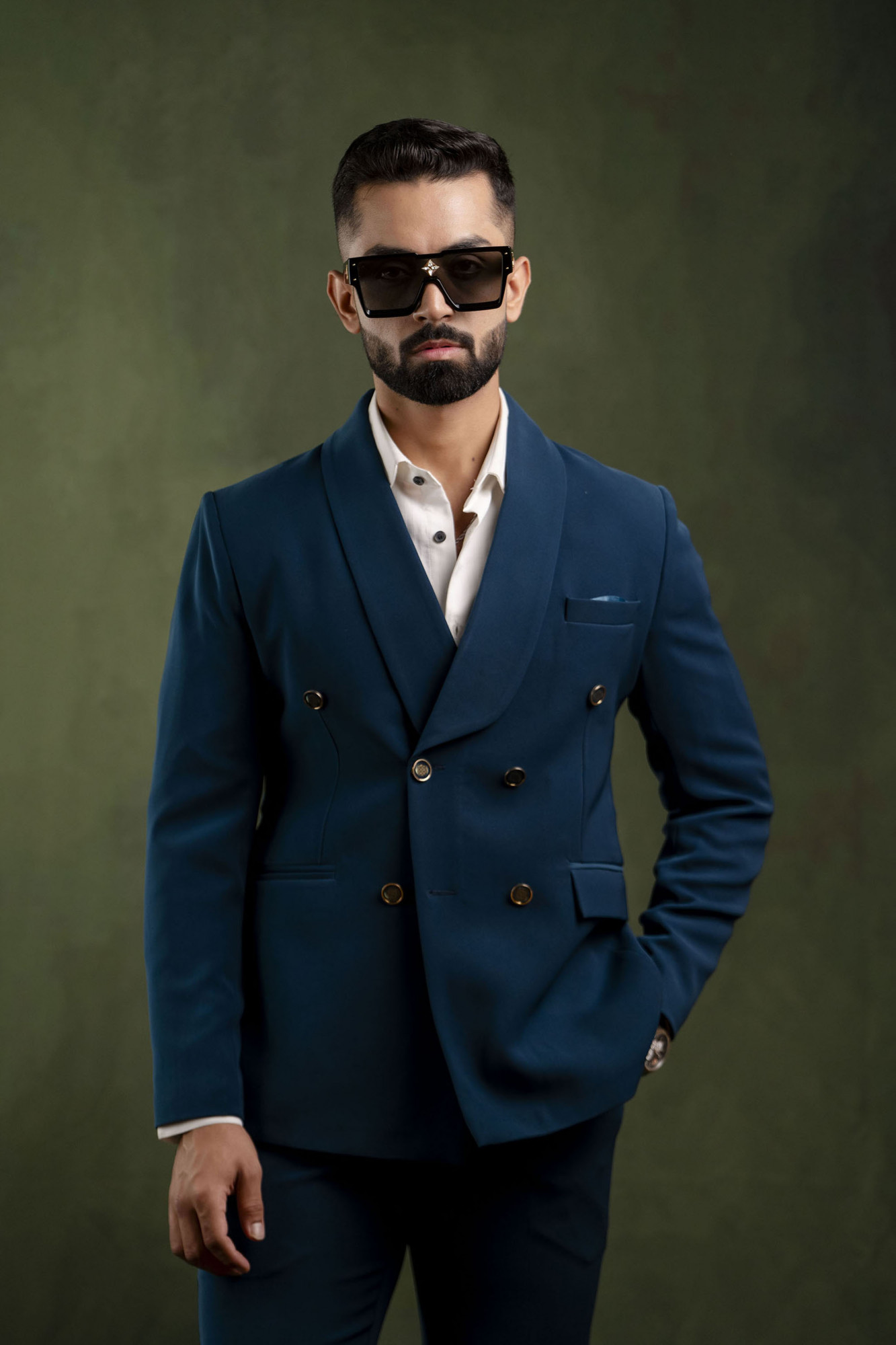 Tericott Blazer In Teal