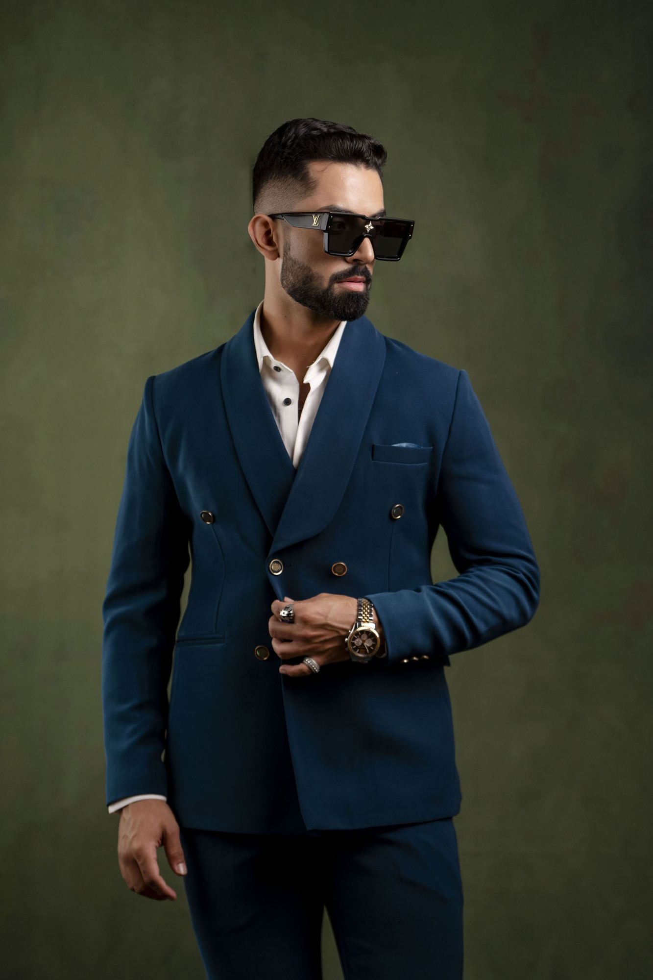 Tericott Blazer In Teal