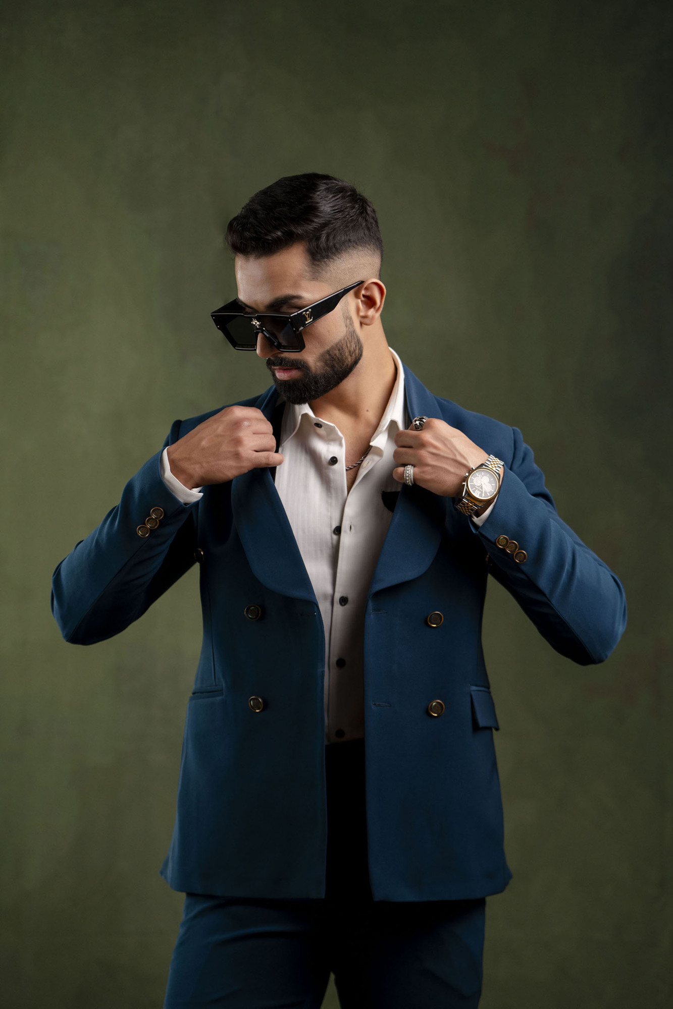 Tericott Blazer In Teal