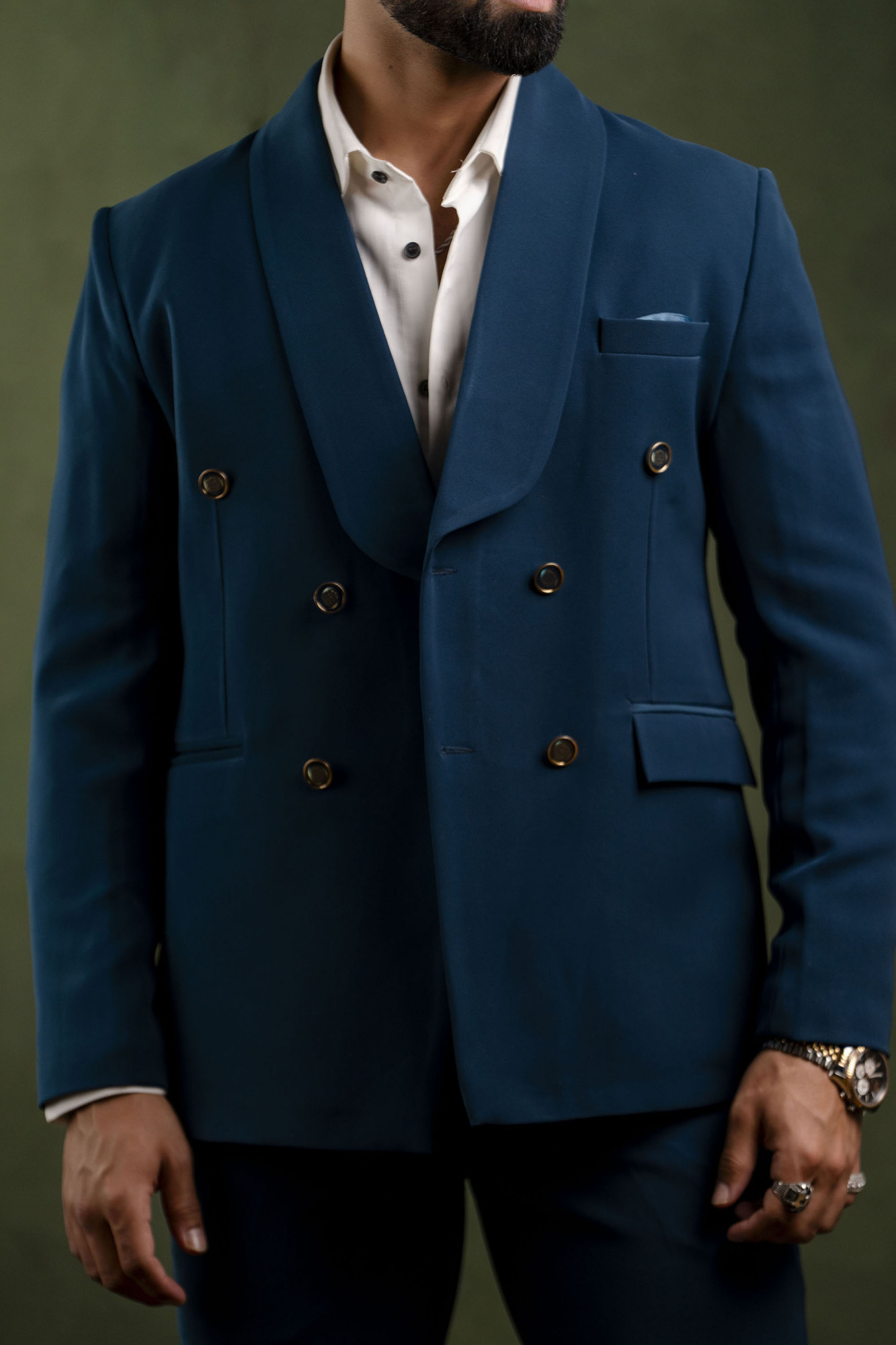 Tericott Blazer In Teal