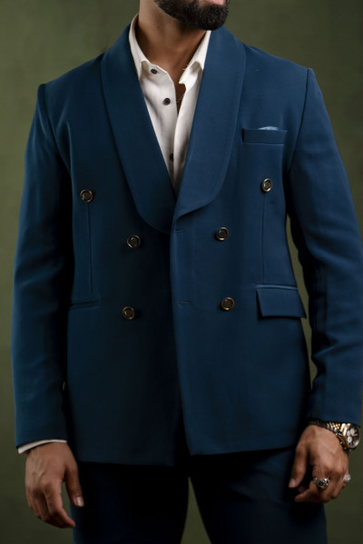 Tericott Blazer In Teal