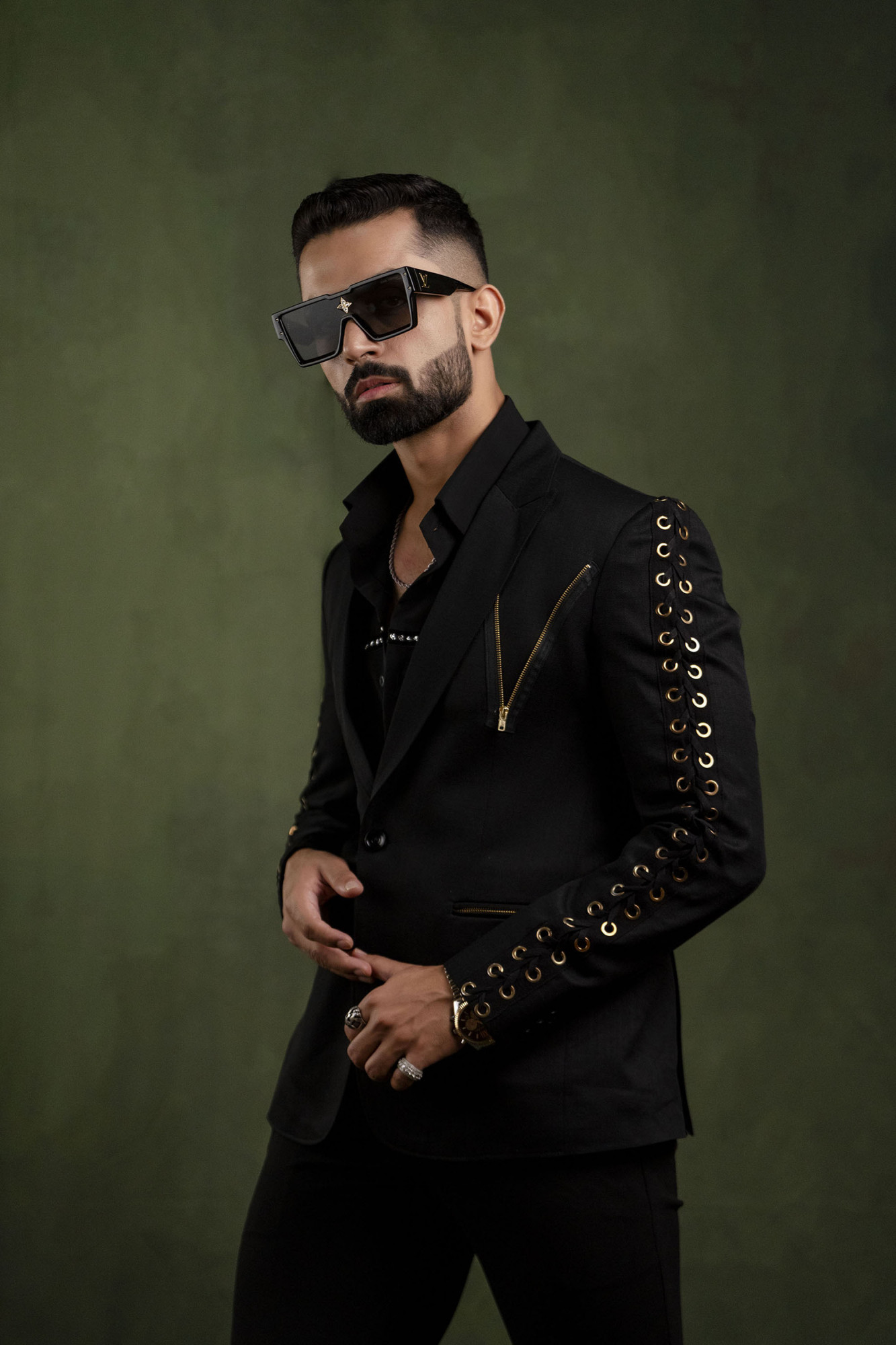 Motif Chained Blazer In Black