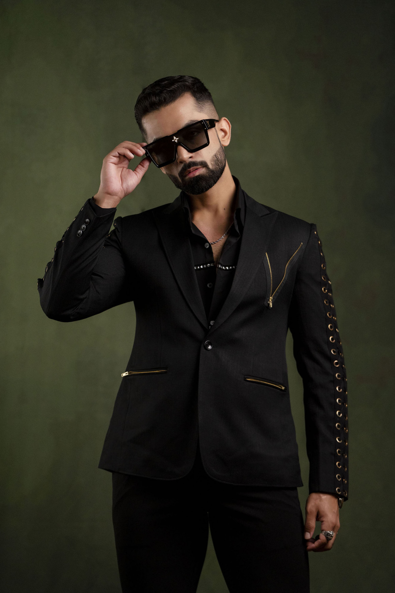 Motif Chained Blazer In Black