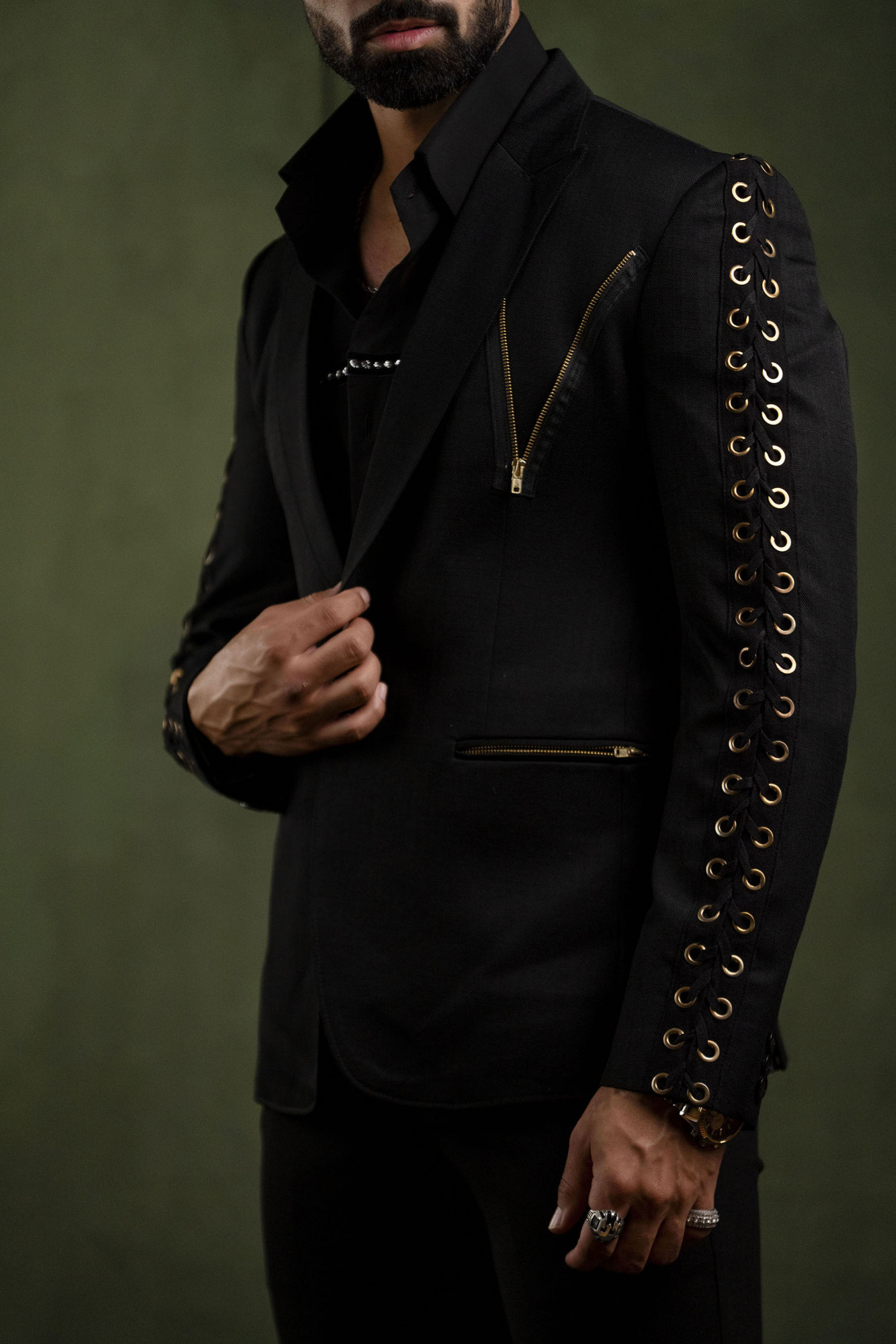 Motif Chained Blazer In Black